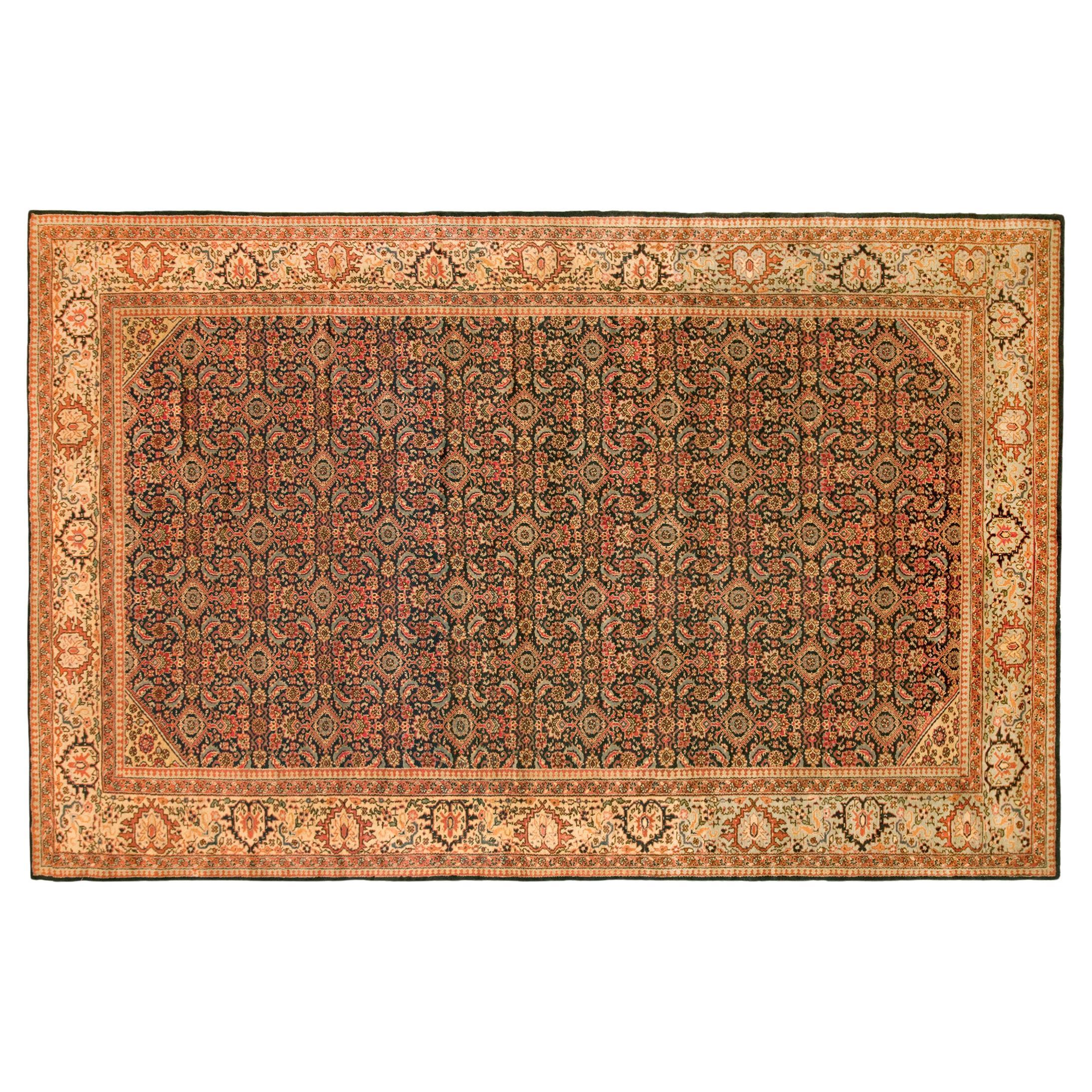 Tapis persan ancien de Tabriz Oriental de taille normale avec motif Herati