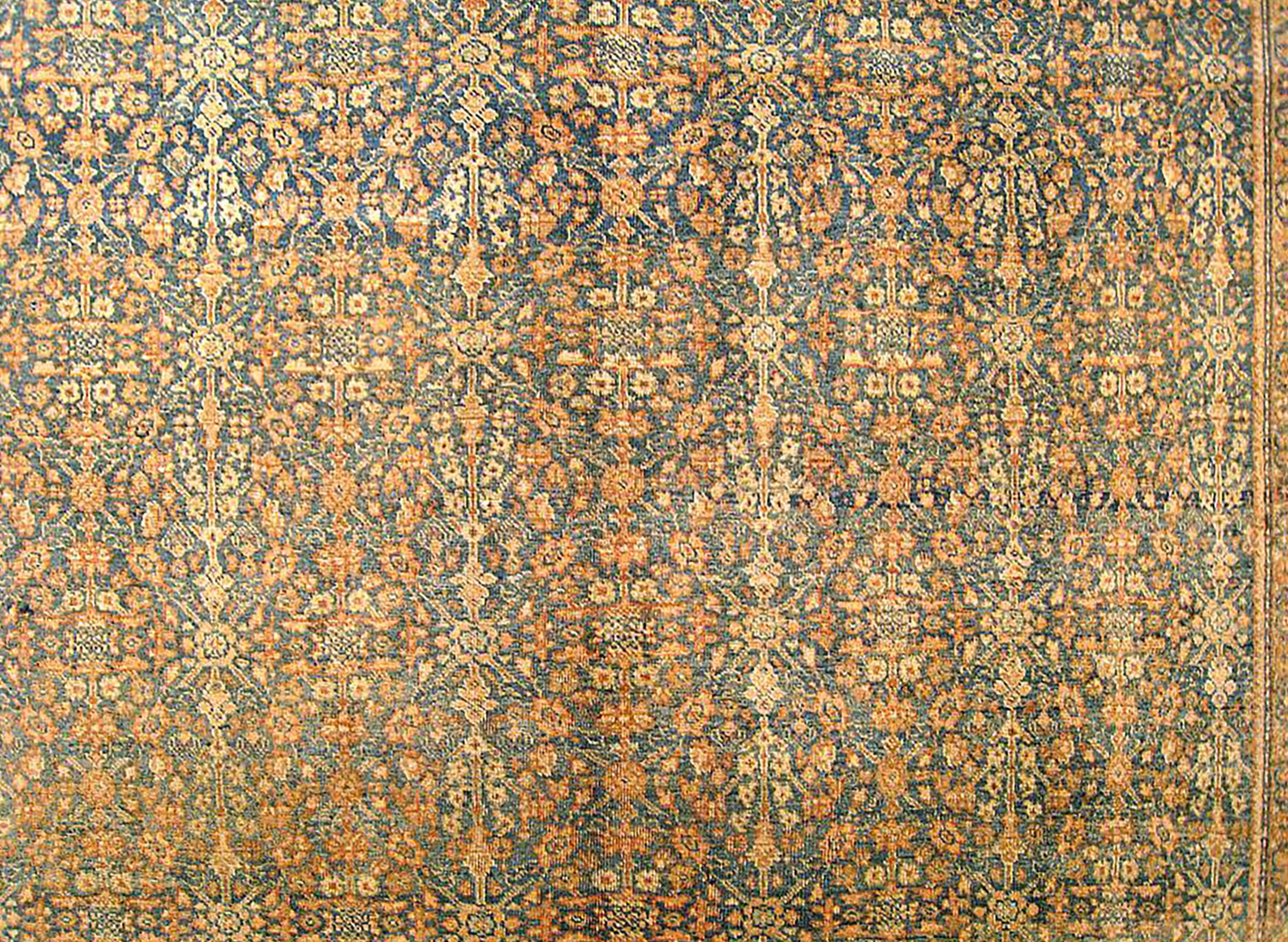 Antique Persian Tabriz Oriental Carpet in Room Size with Repeating Design In Good Condition For Sale In New York, NY