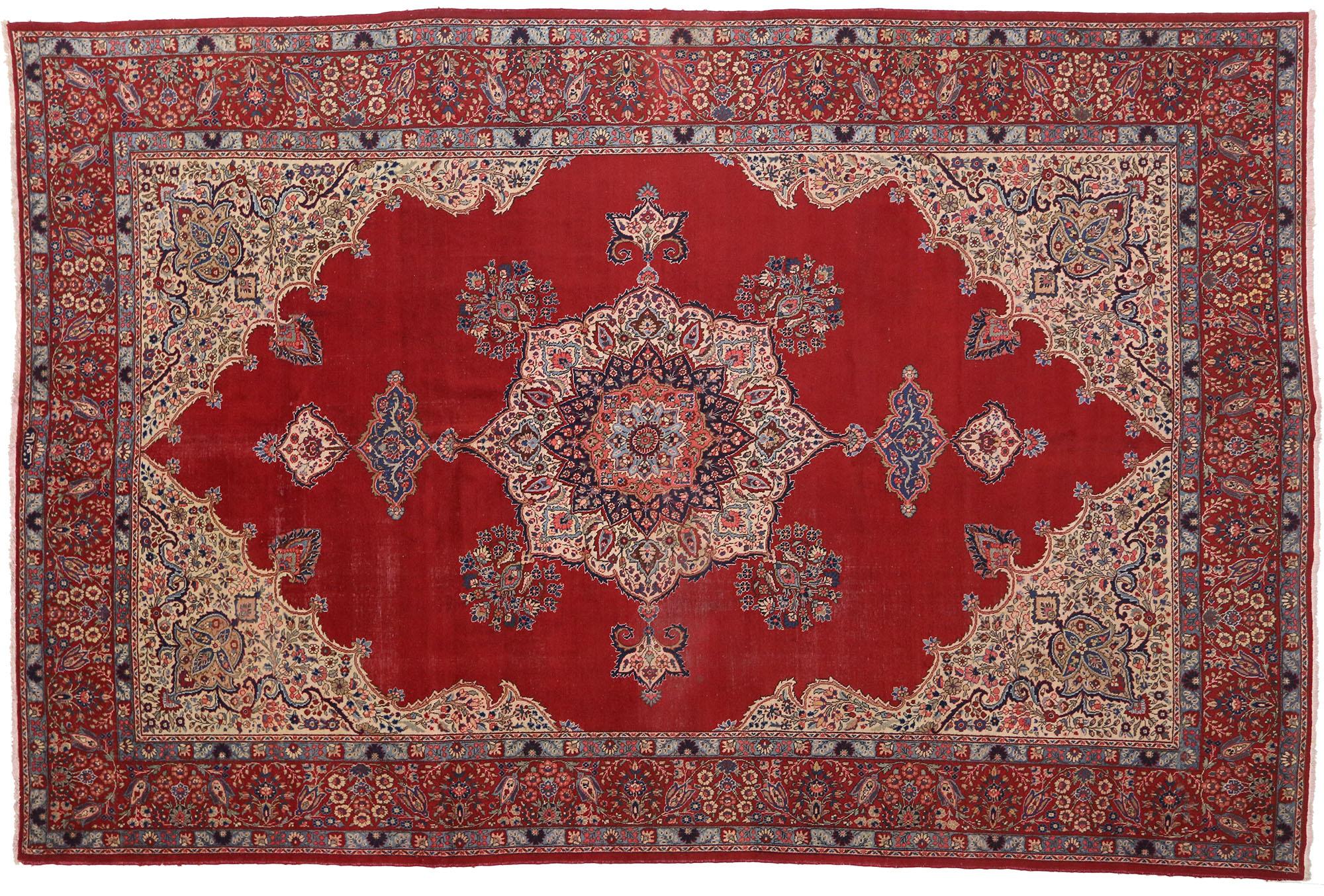 20th Century Antique Persian Tabriz Rug, 11'09 x 17'06  For Sale