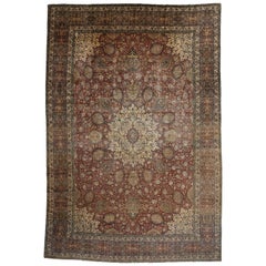 Late 19th Century Antique Persian Tabriz Carpet with Traditional Style