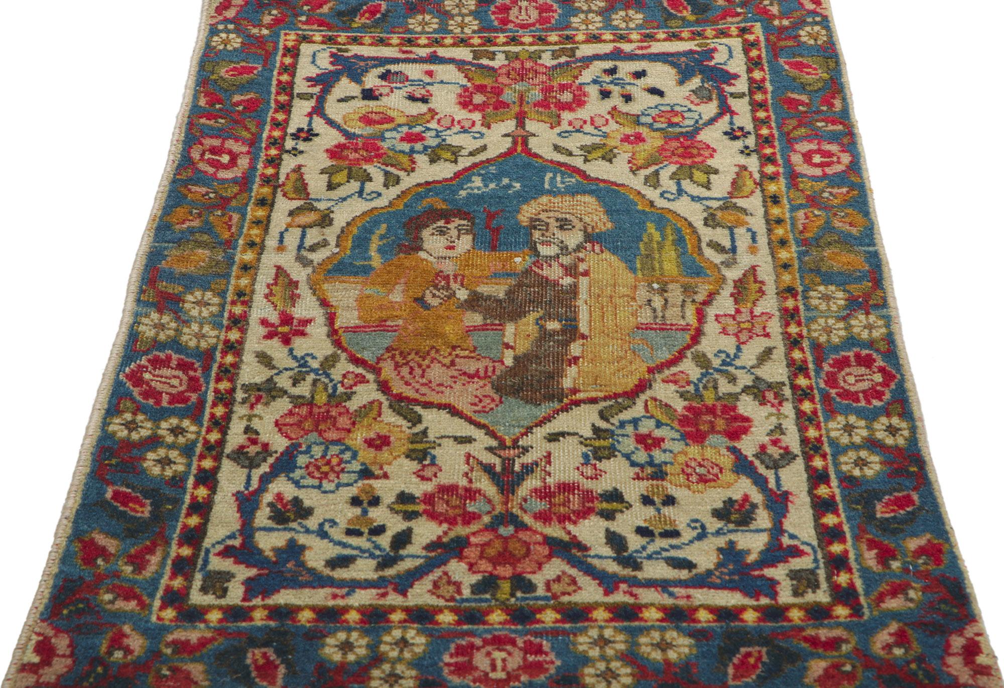 Antiker persischer Täbriz-Bilderteppich (Persisch) im Angebot
