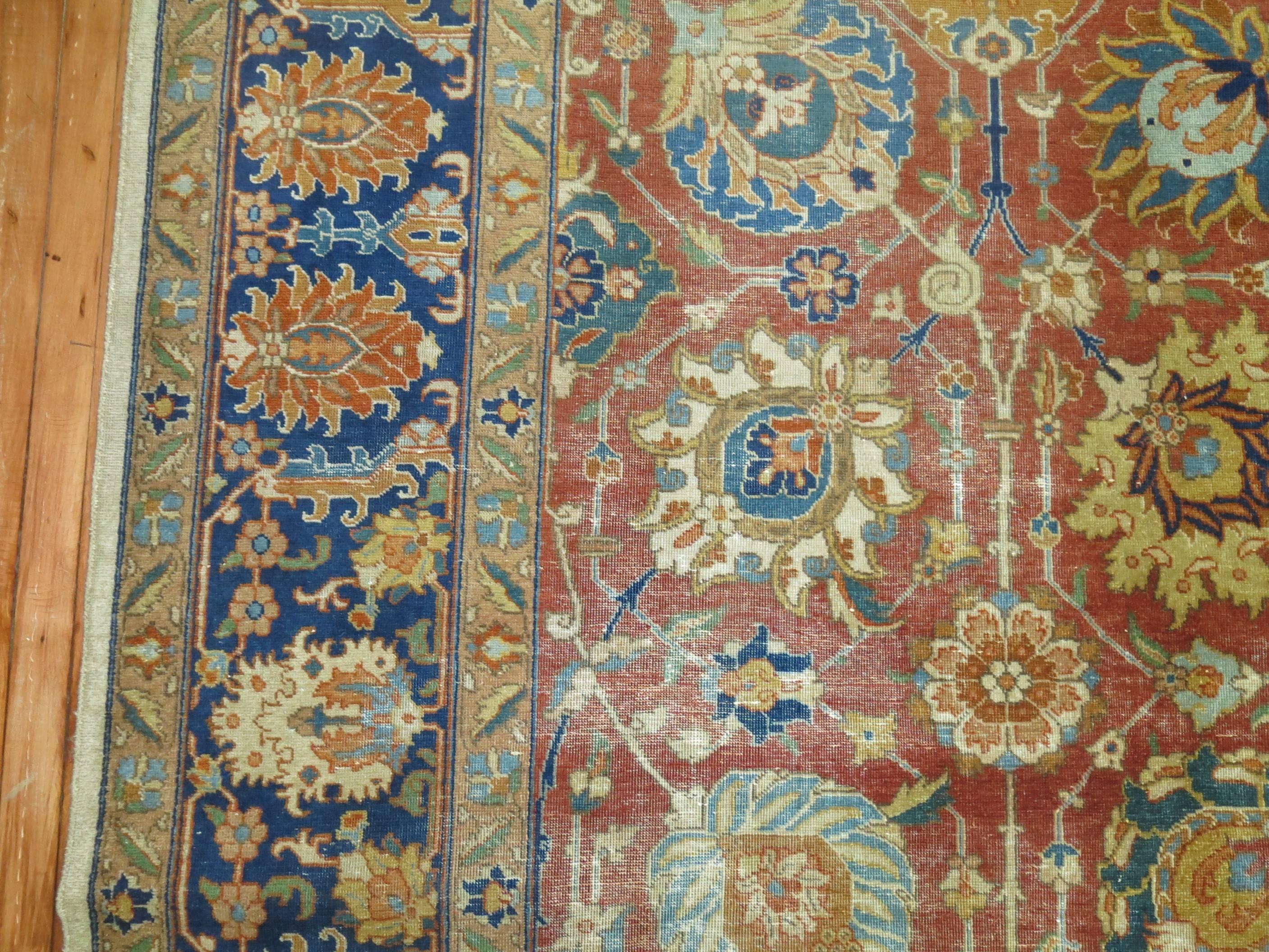 Antique Persian Tabriz Room Size Rug 5