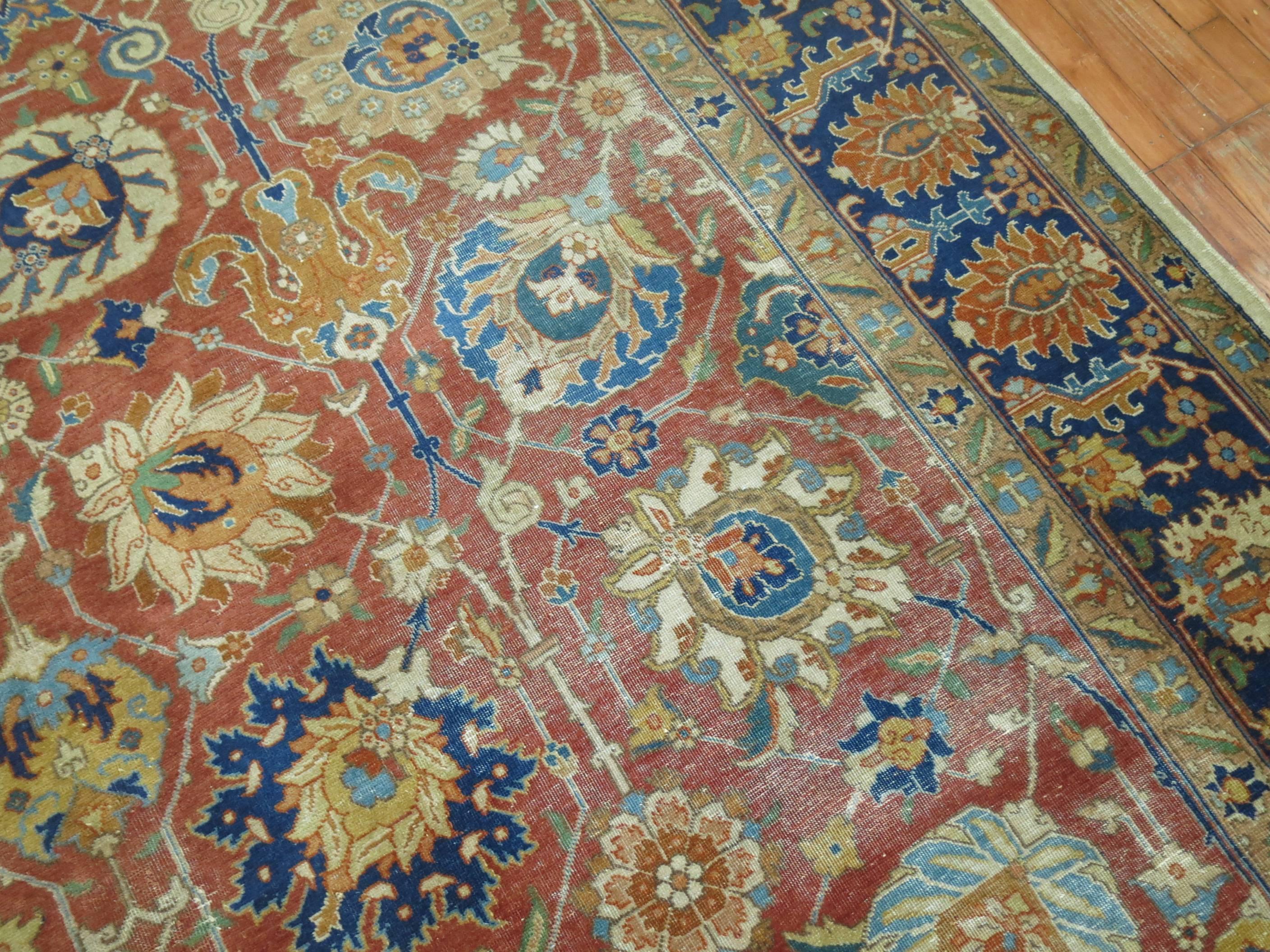 Antique Persian Tabriz Room Size Rug 7