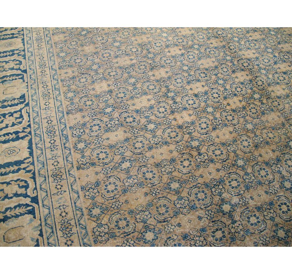Wool Antique Persian Tabriz Room Size Rug For Sale