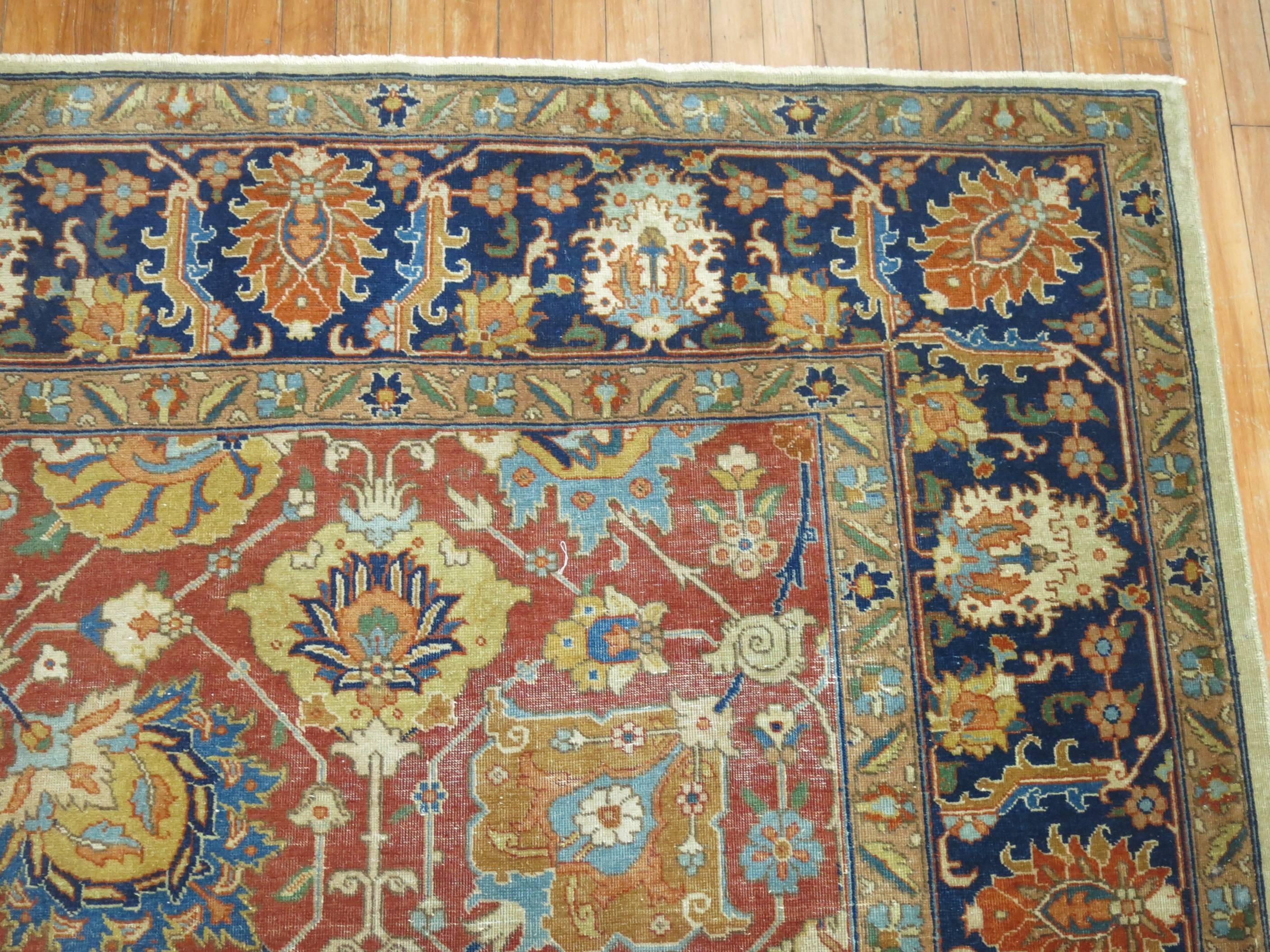 Antique Persian Tabriz Room Size Rug 2