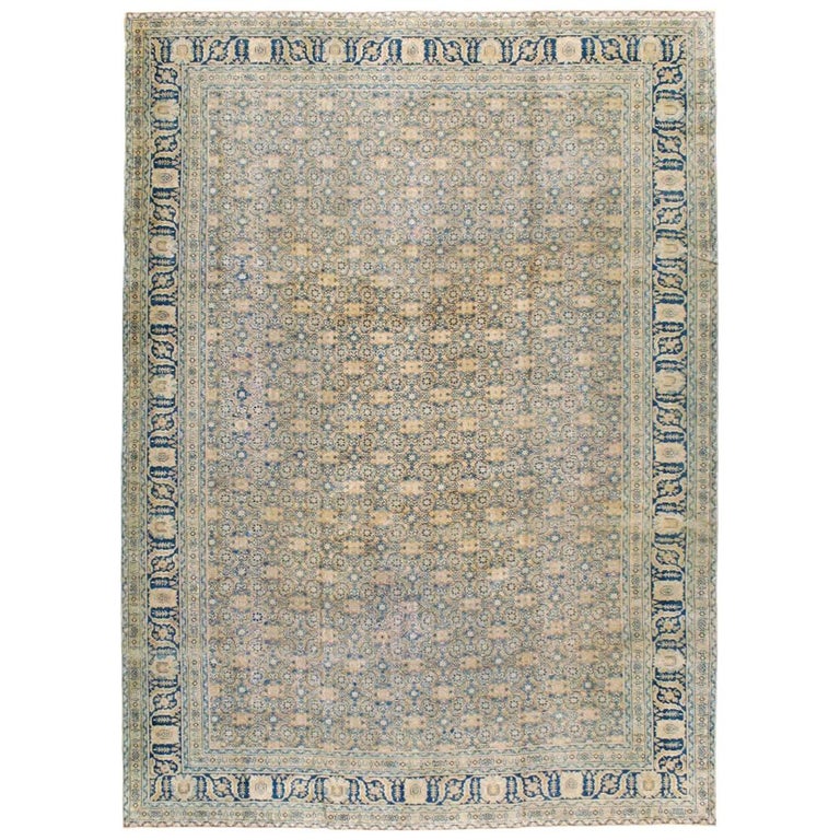 Antique Persian Tabriz Room Size Rug For Sale