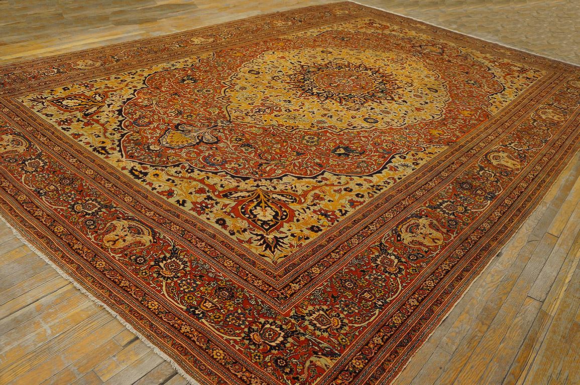Antique Persian Tabriz rug. Size: 10' 1'' x 15' 3''.