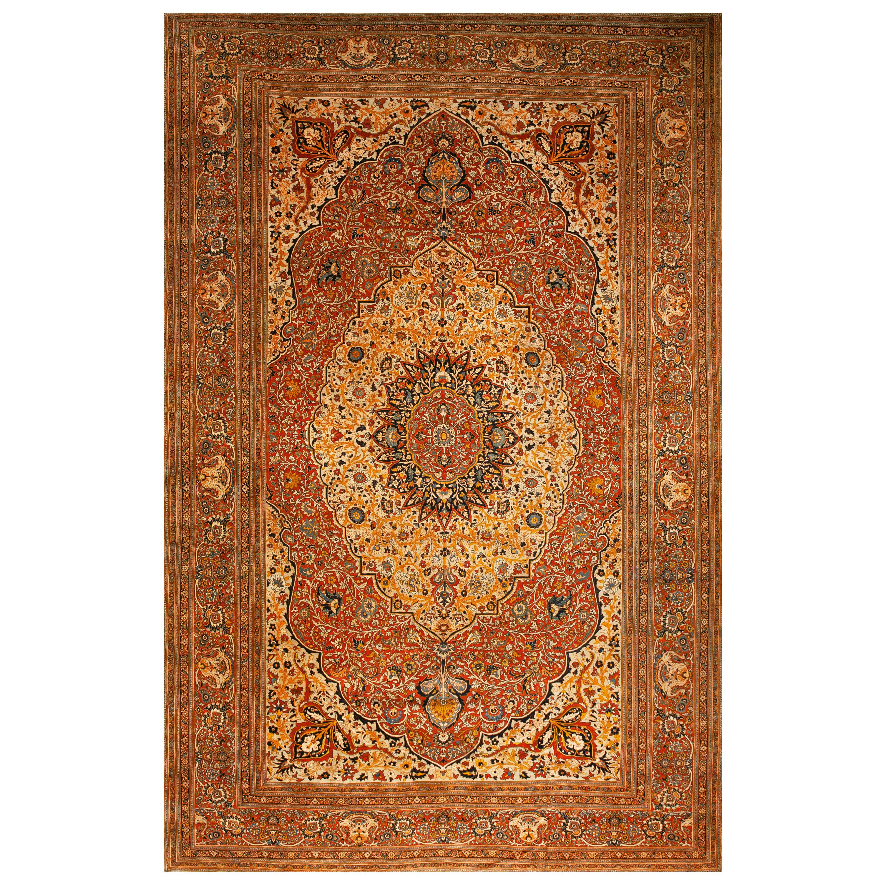 19th Century Persian Tabriz Haji Jalili Carpet ( 10'1" x 15'3" - 307 x 465 )
