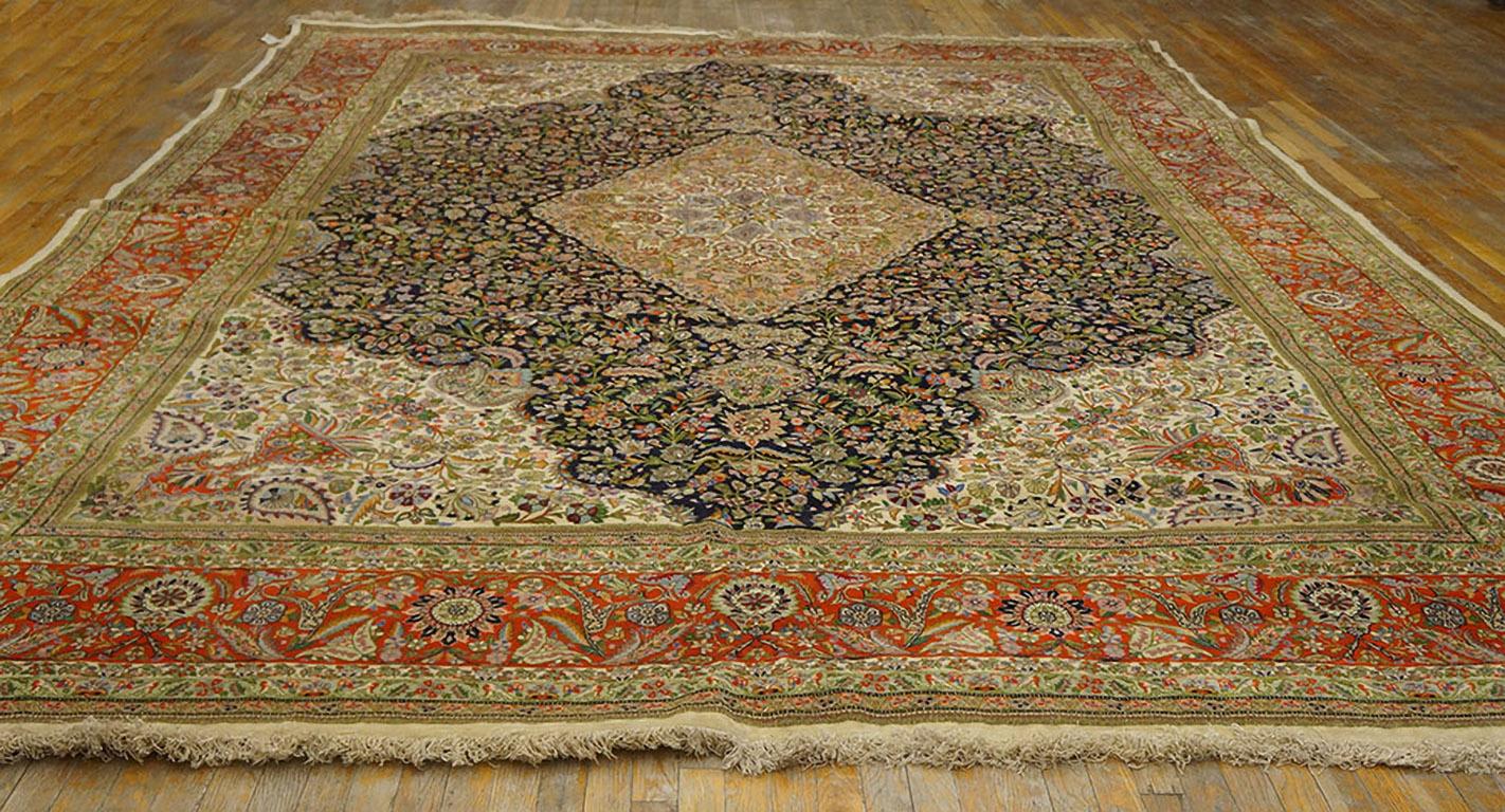 Antique Persian Tabriz rug, size: 10' 8'' x 15' 4''.