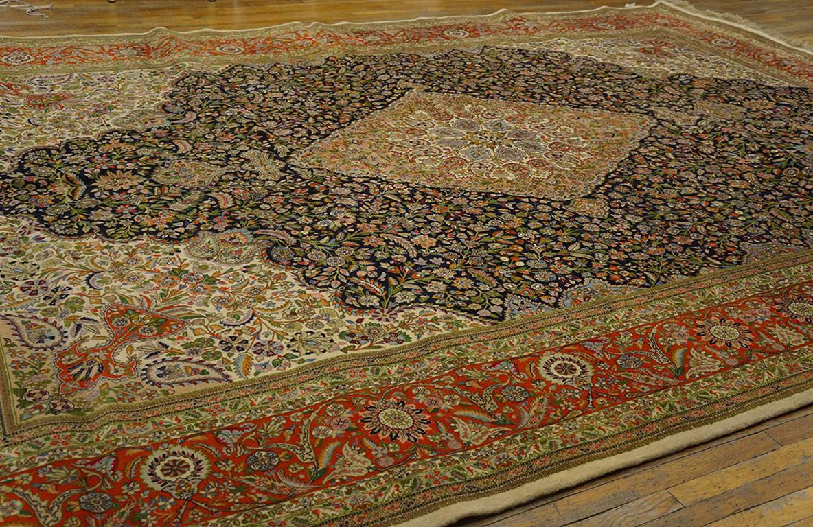 Hand-Knotted Antique Persian Tabriz Rug 10' 8
