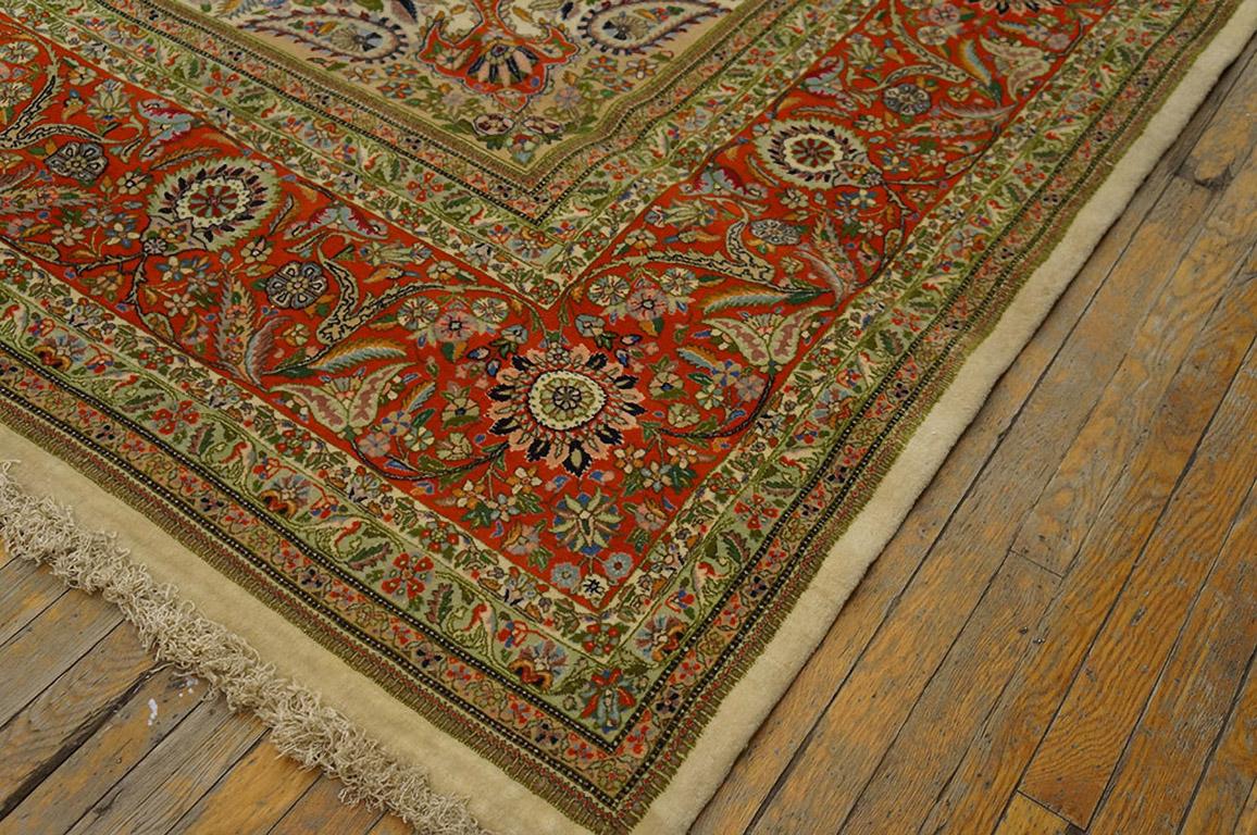 Wool Antique Persian Tabriz Rug 10' 8
