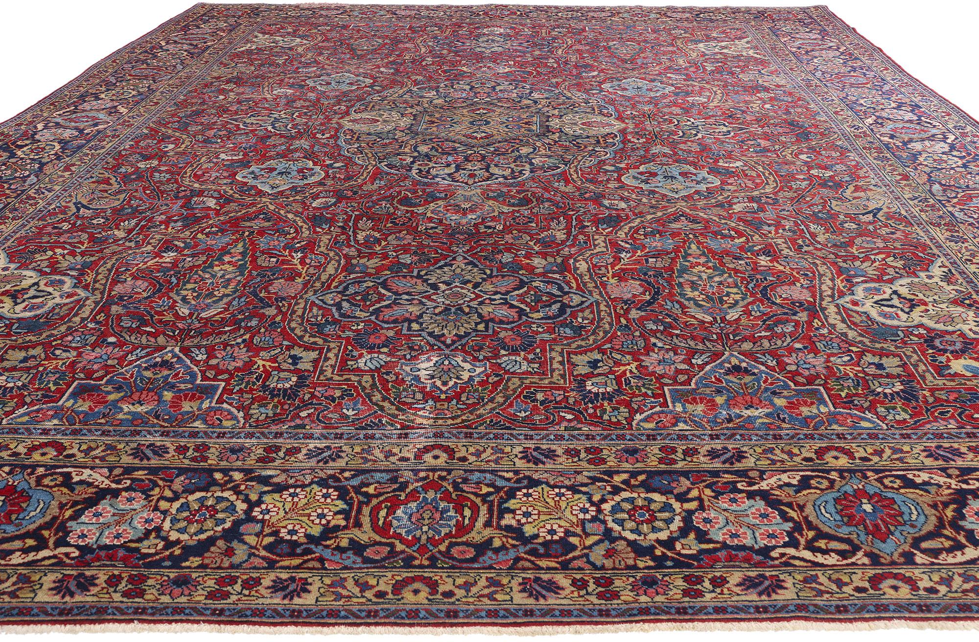 Persiano Tappeto antico Tabriz persiano, 10'08 x 13'10 in vendita