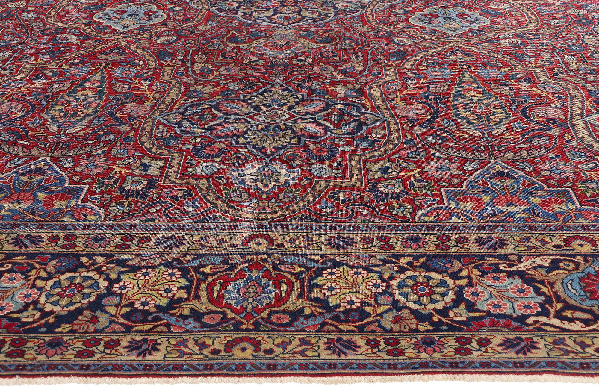 Annodato a mano Tappeto antico Tabriz persiano, 10'08 x 13'10 in vendita