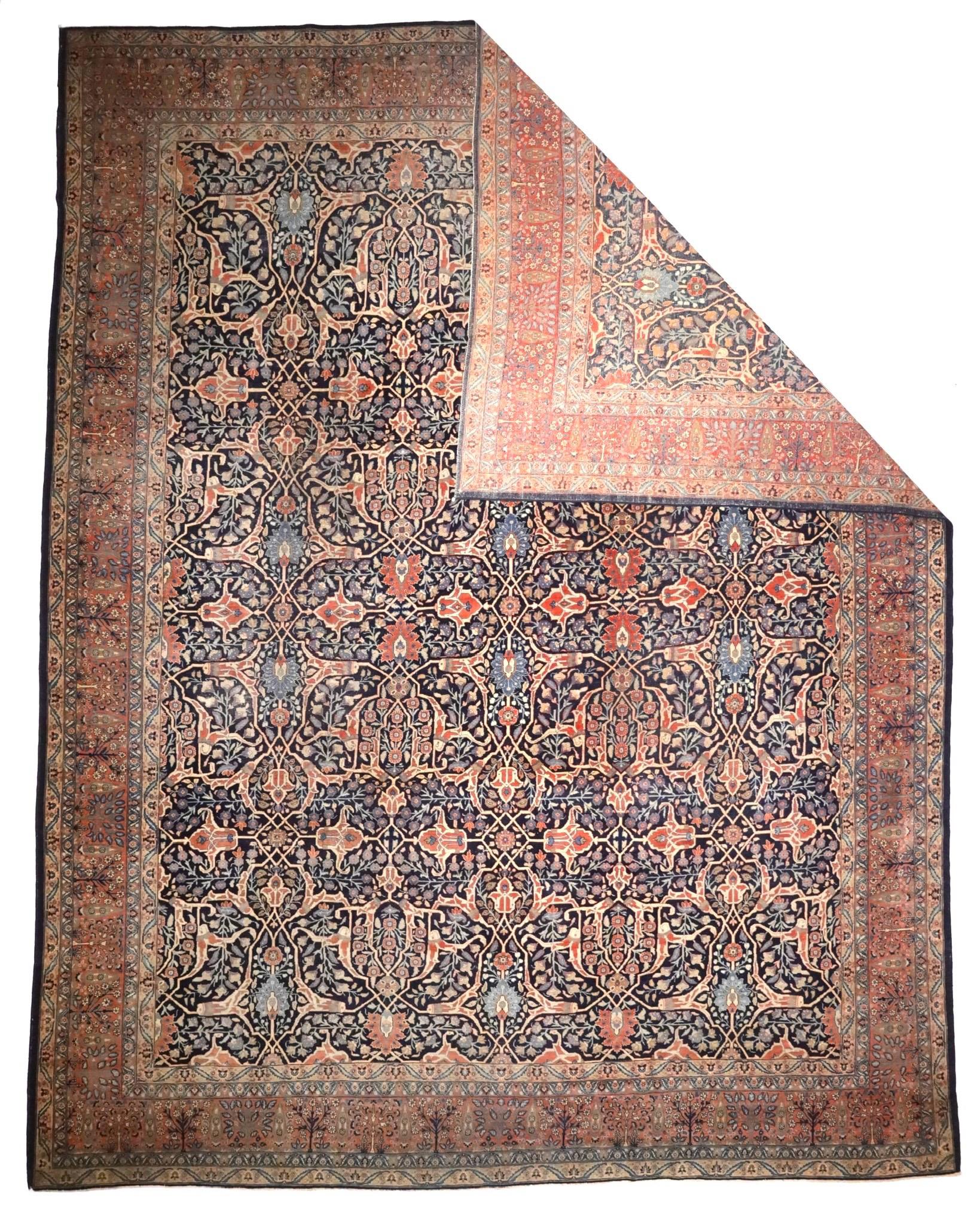 Antike persische Tabriz Teppich 10'10