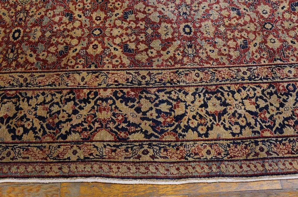 Wool 19th Century Persian Tabriz Carpet ( 10'2