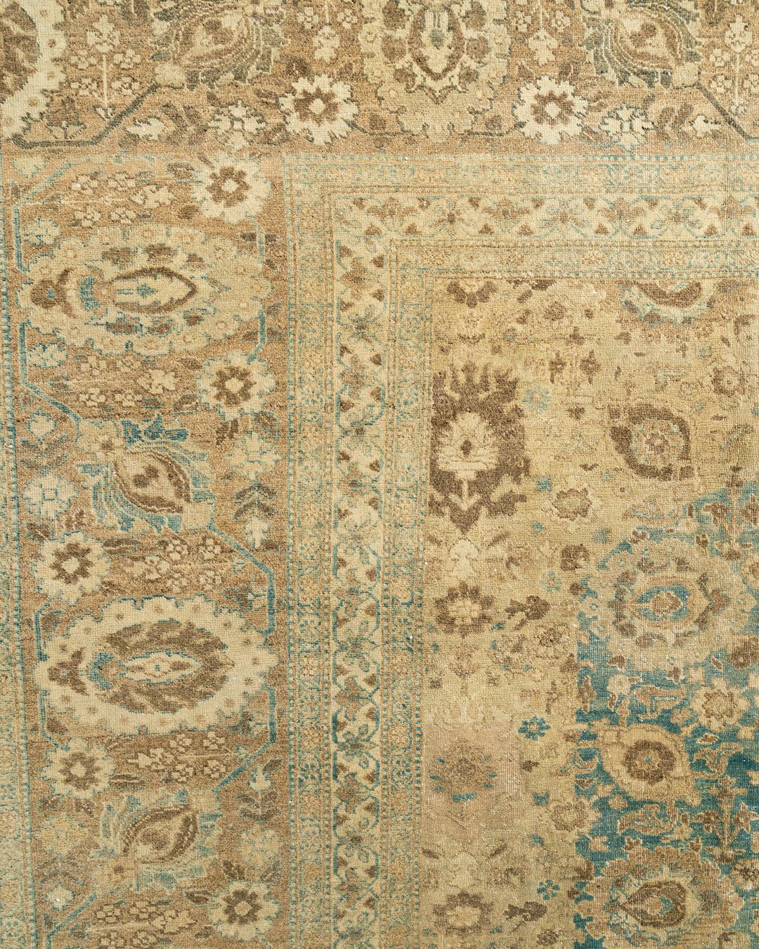 Lana Tappeto antico Tabriz persiano, 10'9 x 15'6 in vendita