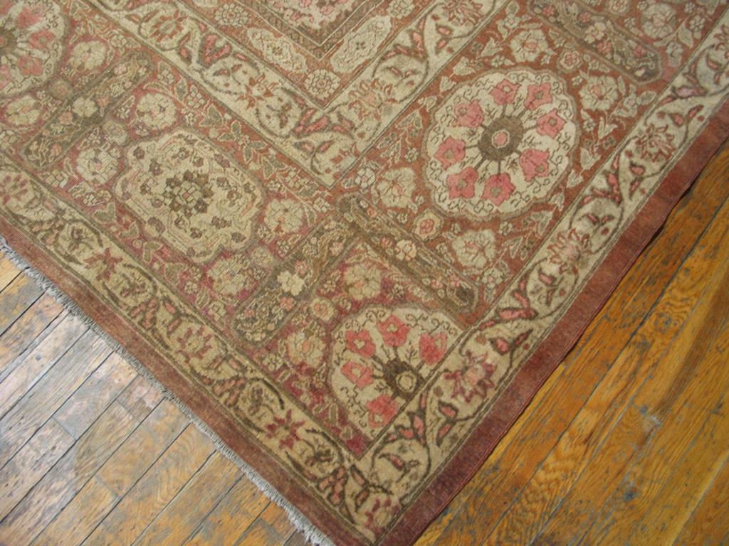 Hand-Knotted Late 19th Century Persian Tabriz Garden Carpet ( 11' x 17'9