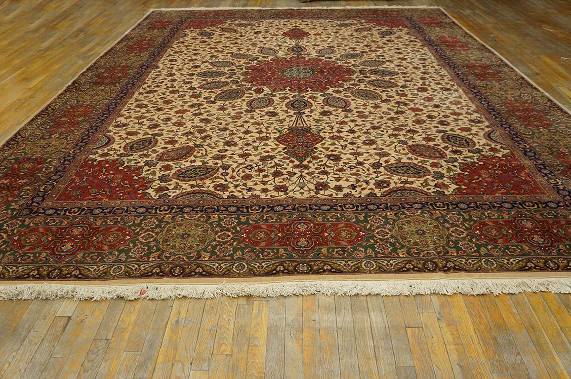 Antiker persischer Täbriz-Teppich 3,66 m x 4,66 m (11' 7