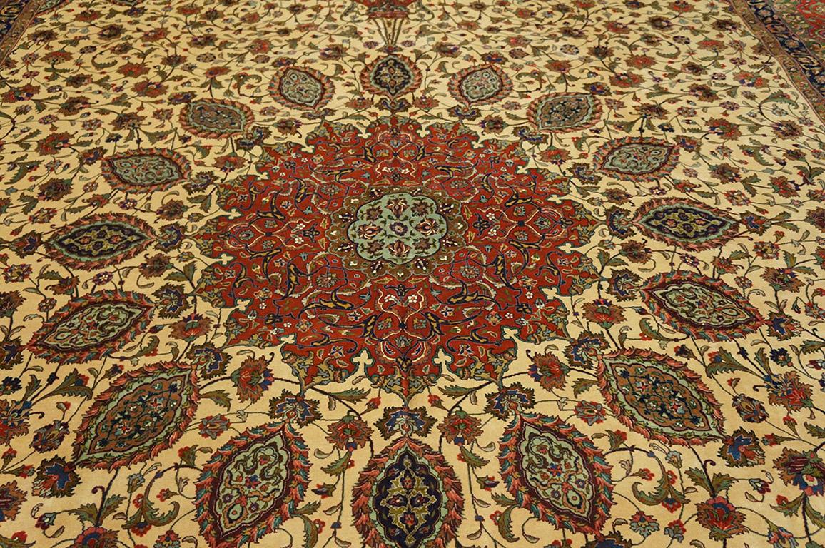 Wool Antique Persian Tabriz Rug 11' 7