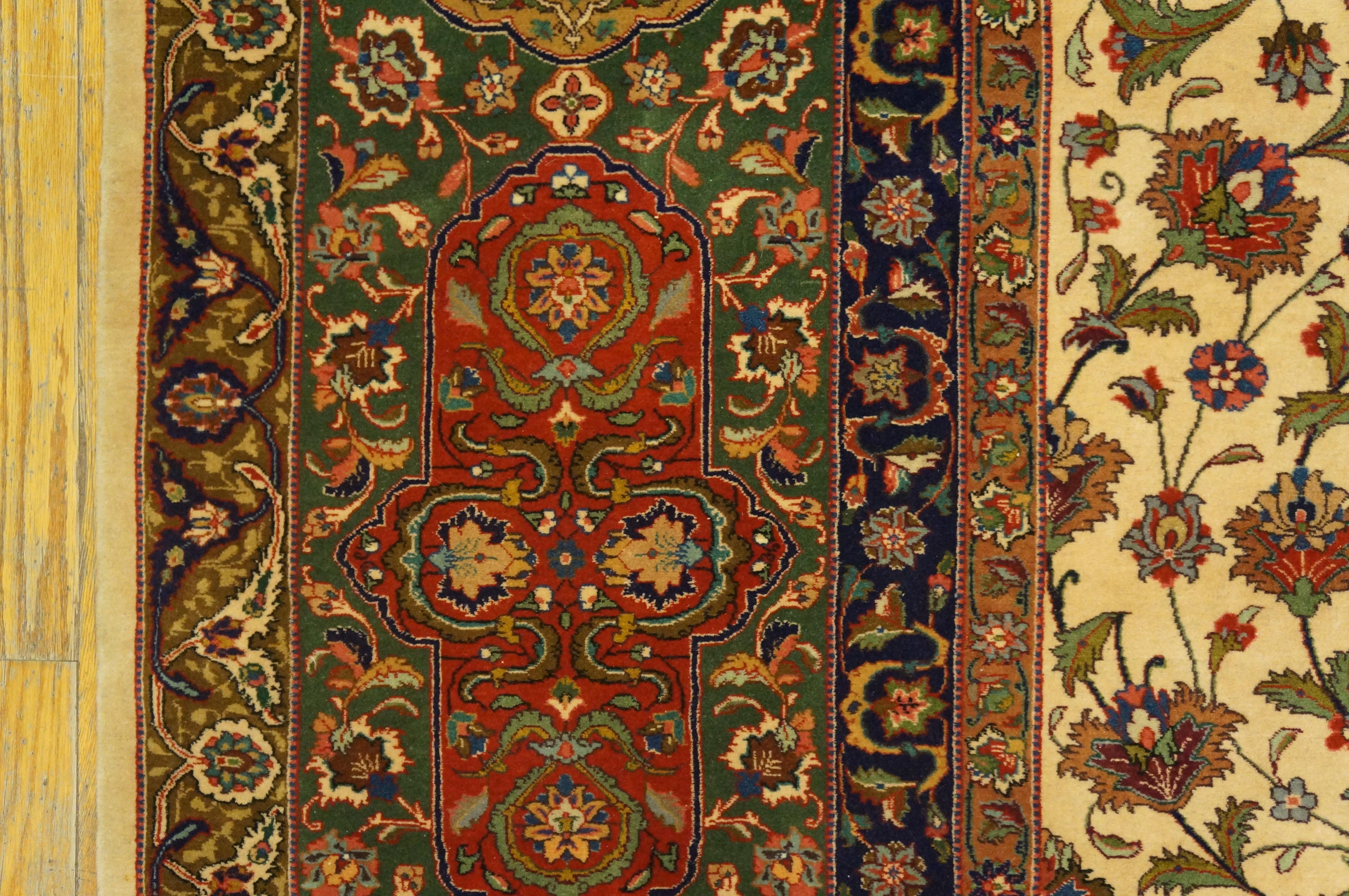Antiker persischer Täbriz-Teppich 3,66 m x 4,66 m (11' 7