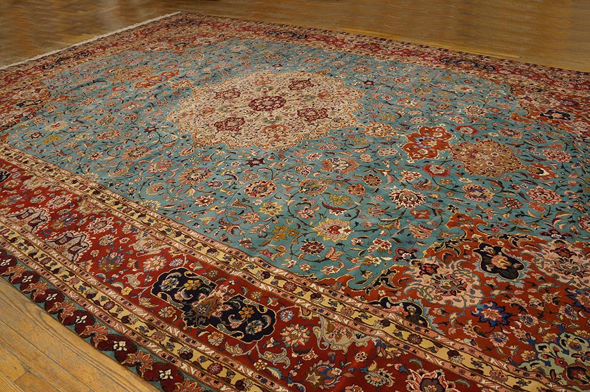 Hand-Knotted Mid 20th Century Persian Tabriz Carpet ( 12' x 18'2