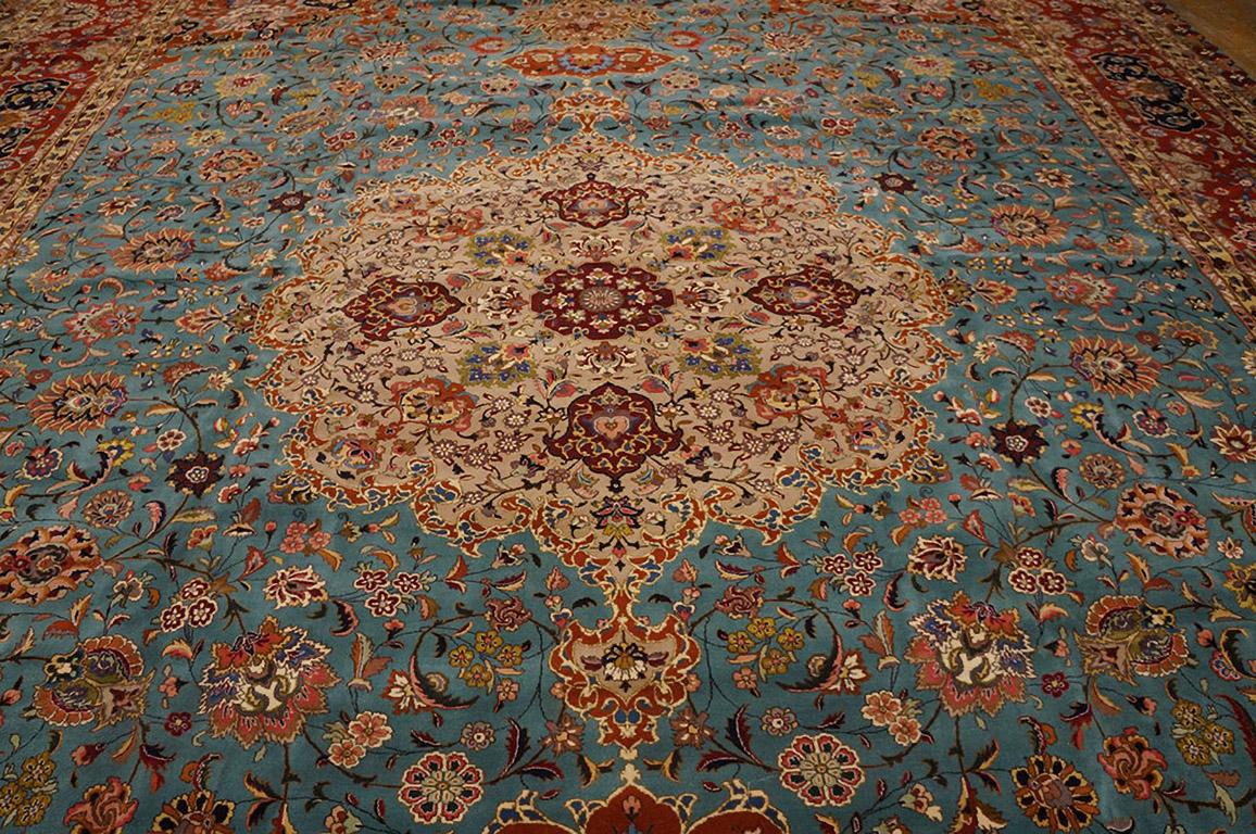 Hand-Knotted Antique Persian Tabriz Rug 12' 0