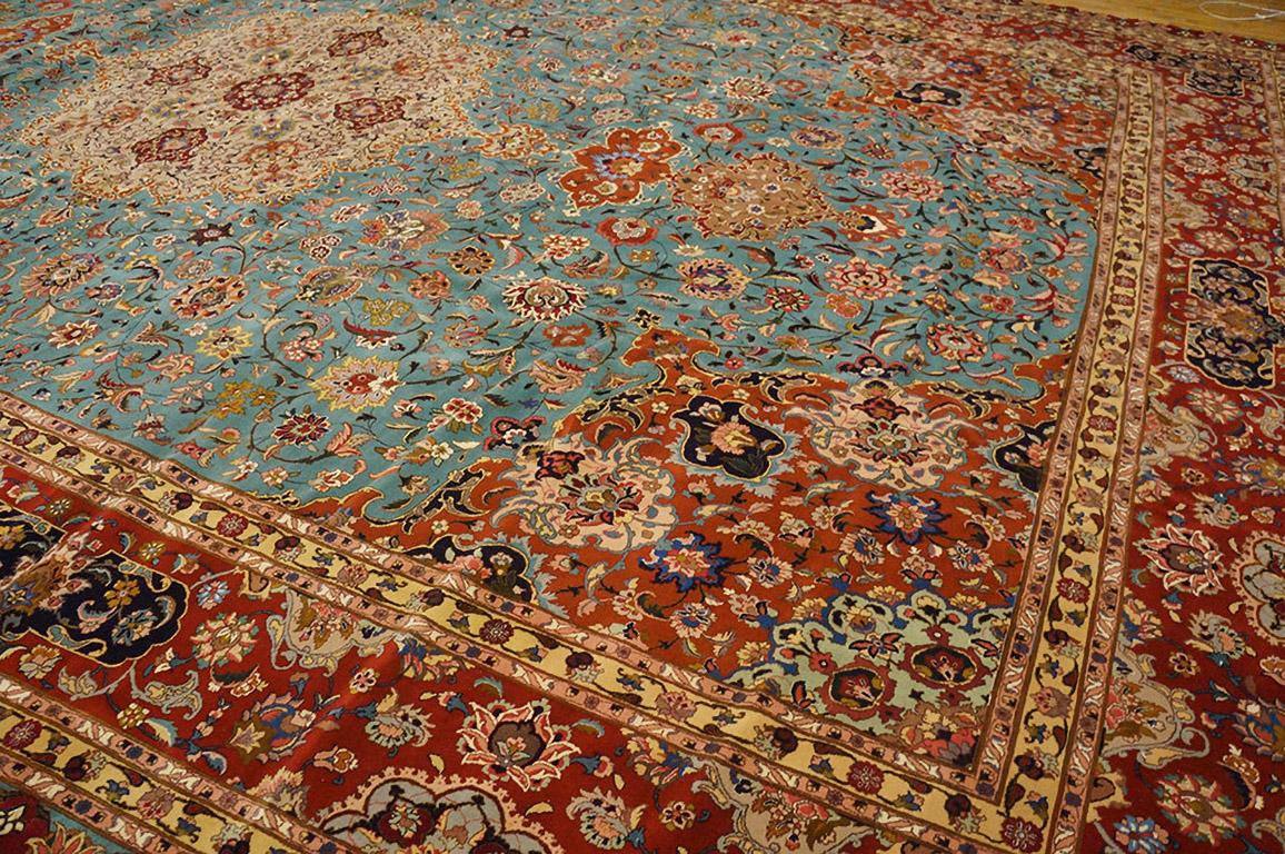 Wool Mid 20th Century Persian Tabriz Carpet ( 12' x 18'2