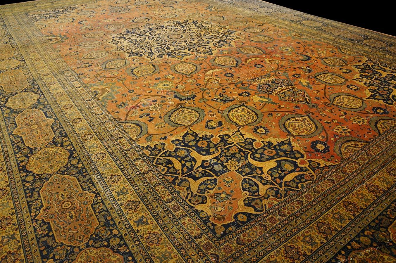 Late 19th Century Persian Tabriz Haji Jalili Carpet (14'4