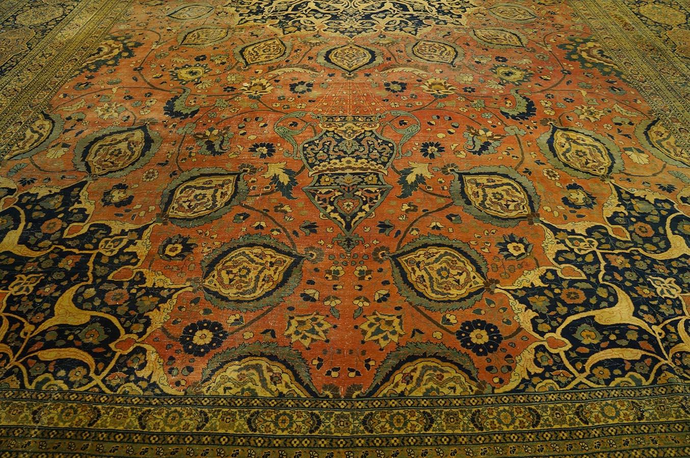 Late 19th Century Persian Tabriz Haji Jalili Carpet (14'4