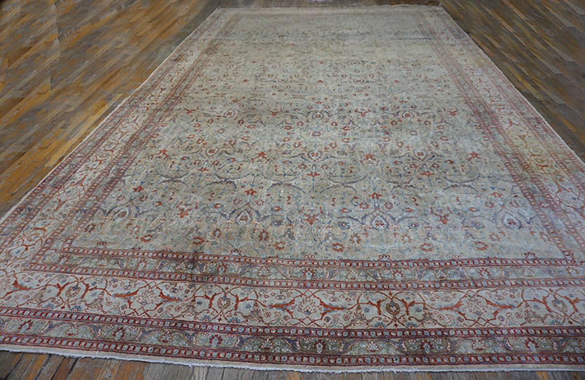 Hand-Knotted Late 19th Century Persian Tabriz Carpet ( 11'4