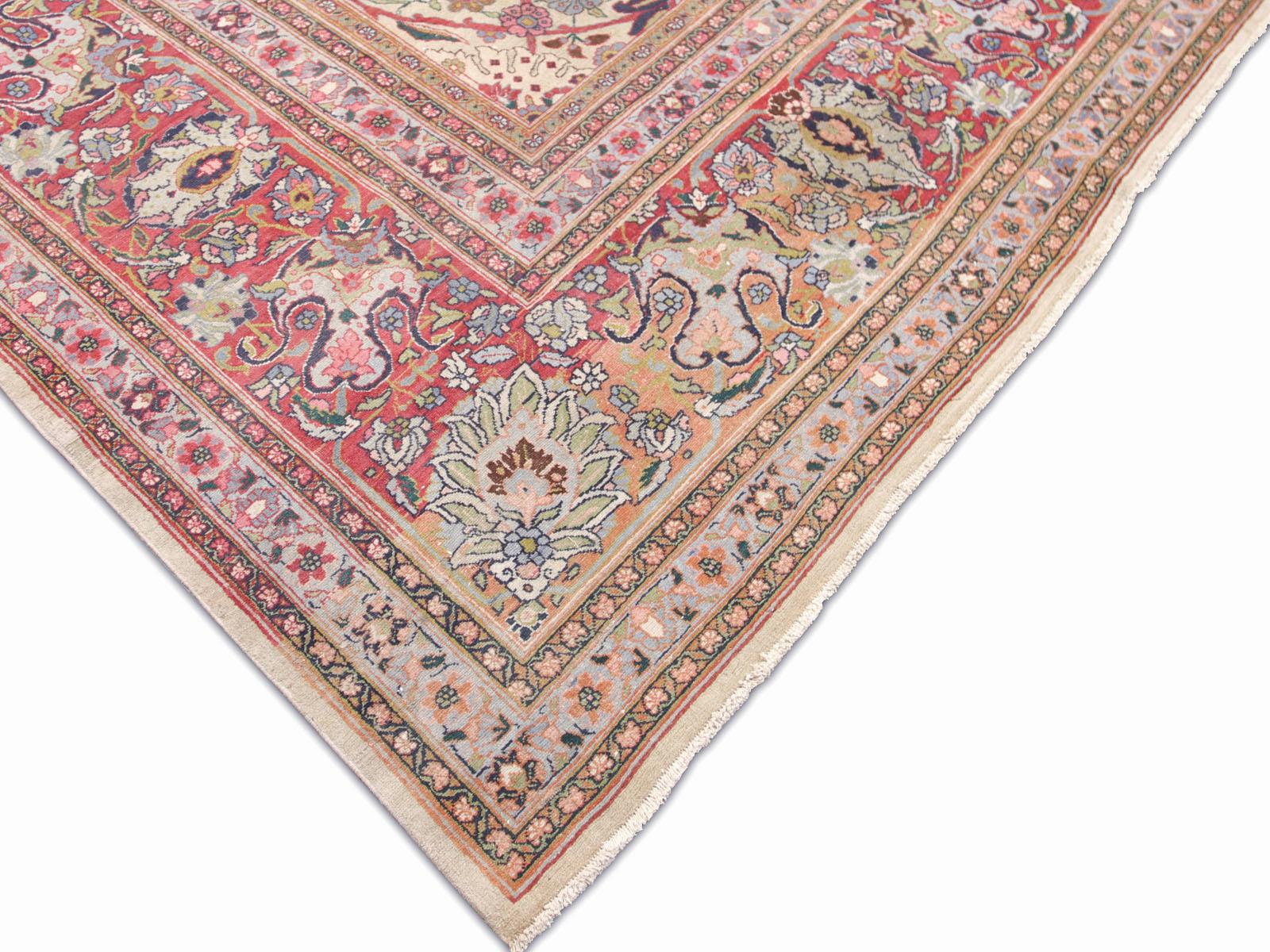 Perse Tapis persan Tabriz ancien - 16'3