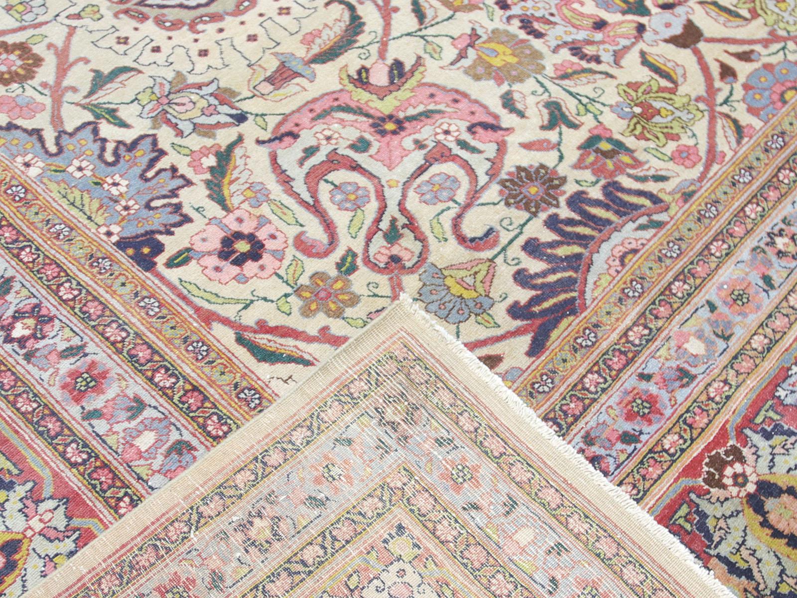 Tissé à la main Tapis persan Tabriz ancien - 16'3