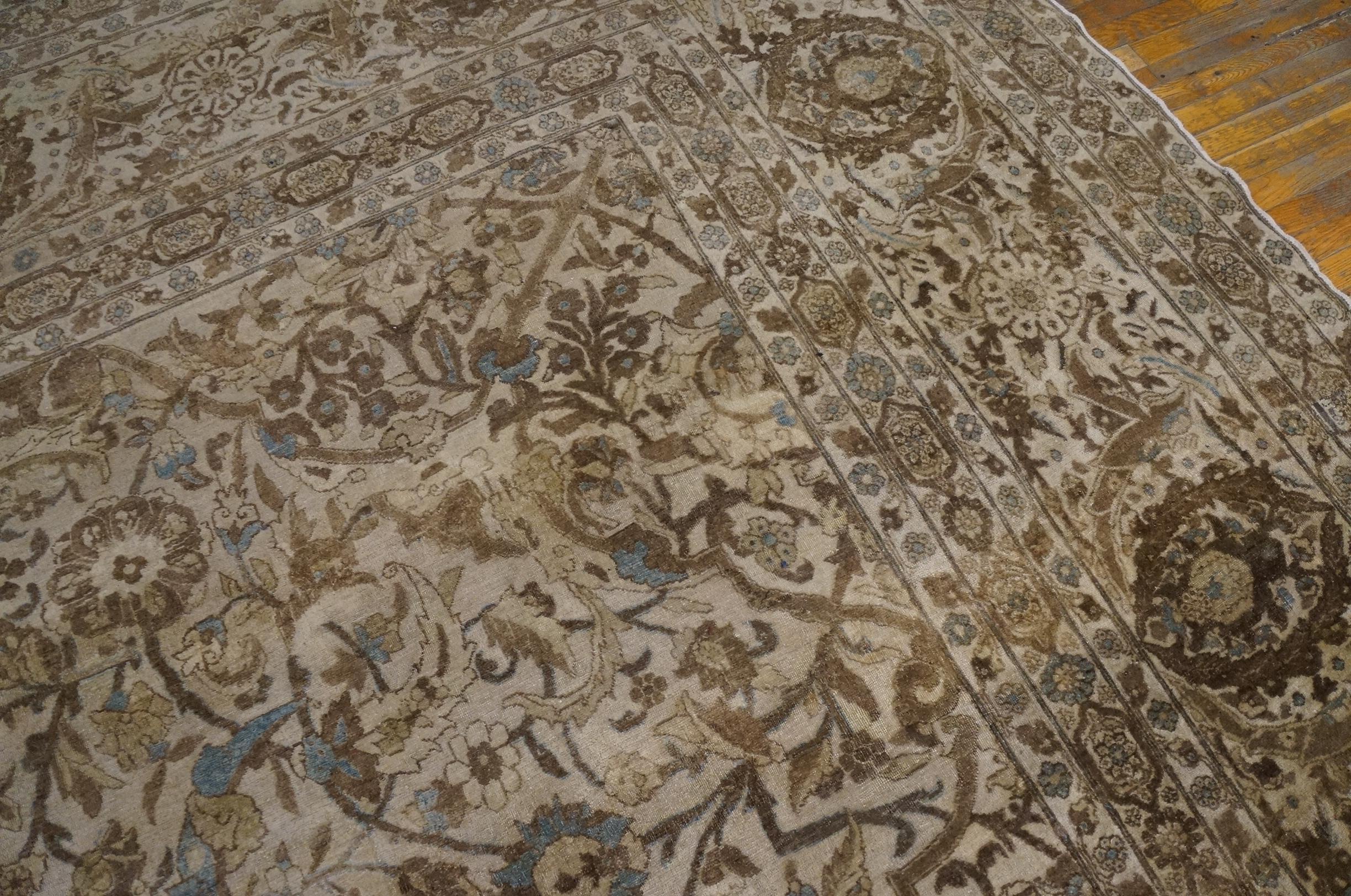 Wool Late 19th Century Persian Tabriz Carpet ( 18'4