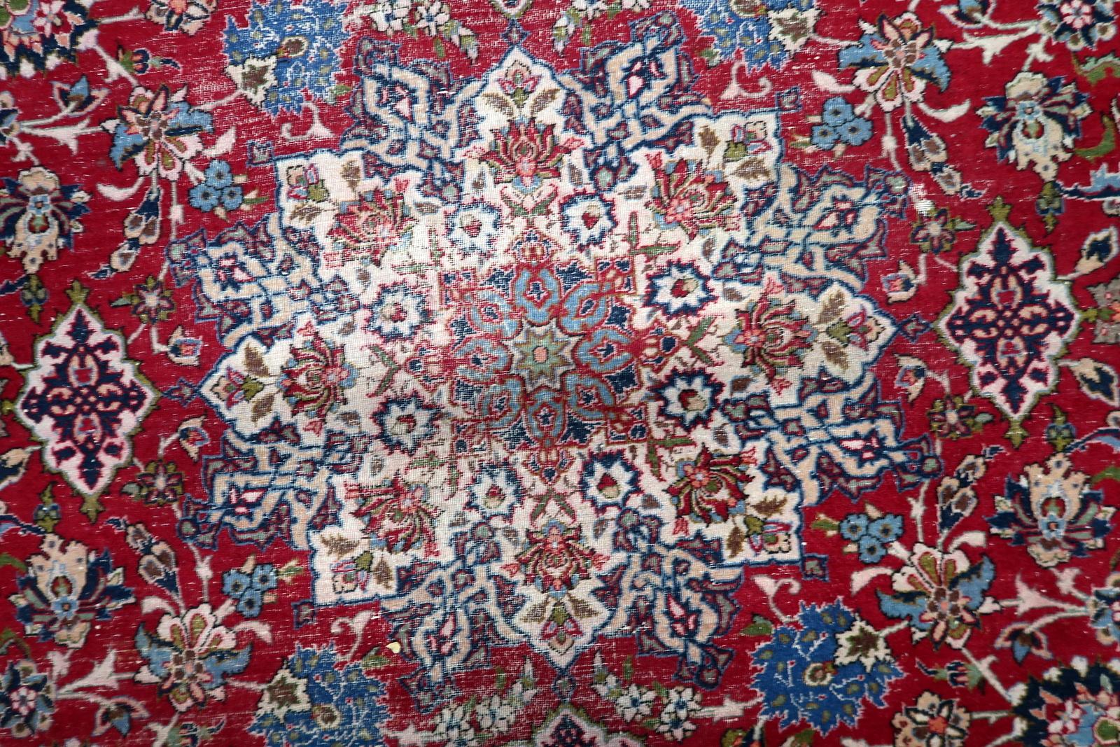 Antique Persian Tabriz Rug, 1900s, Hand-Knotted Wool, 10.1' x 13.3' - 1C1209 en vente 6