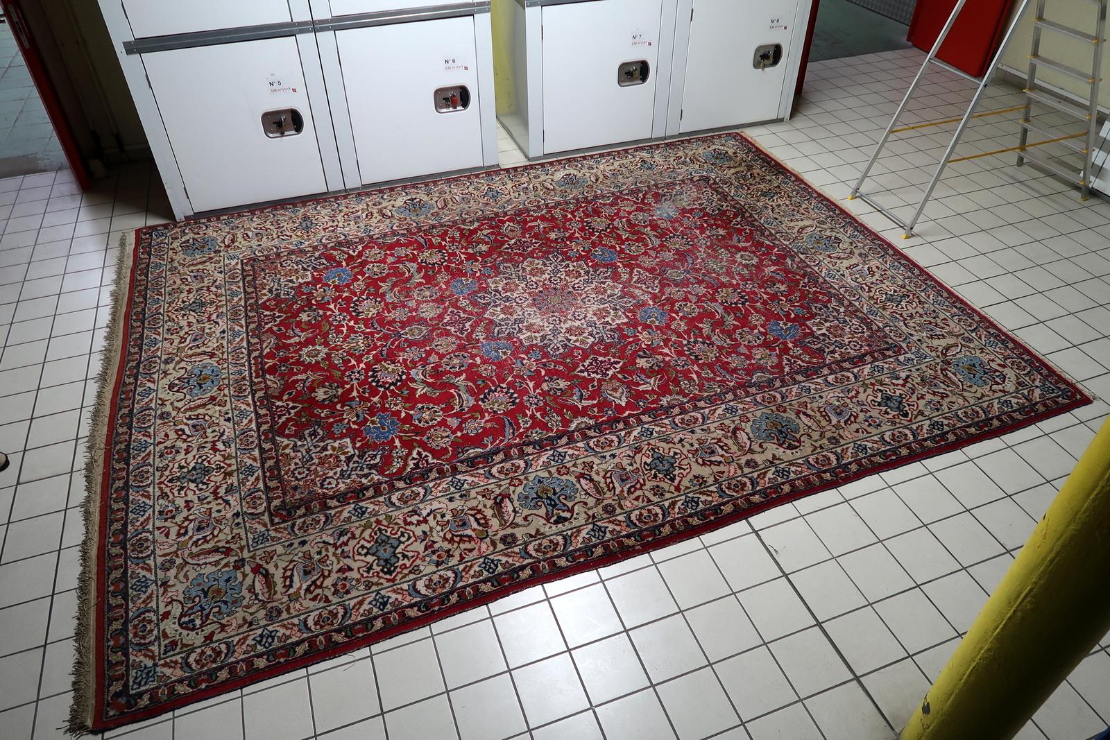 Français Antique Persian Tabriz Rug, 1900s, Hand-Knotted Wool, 10.1' x 13.3' - 1C1209 en vente