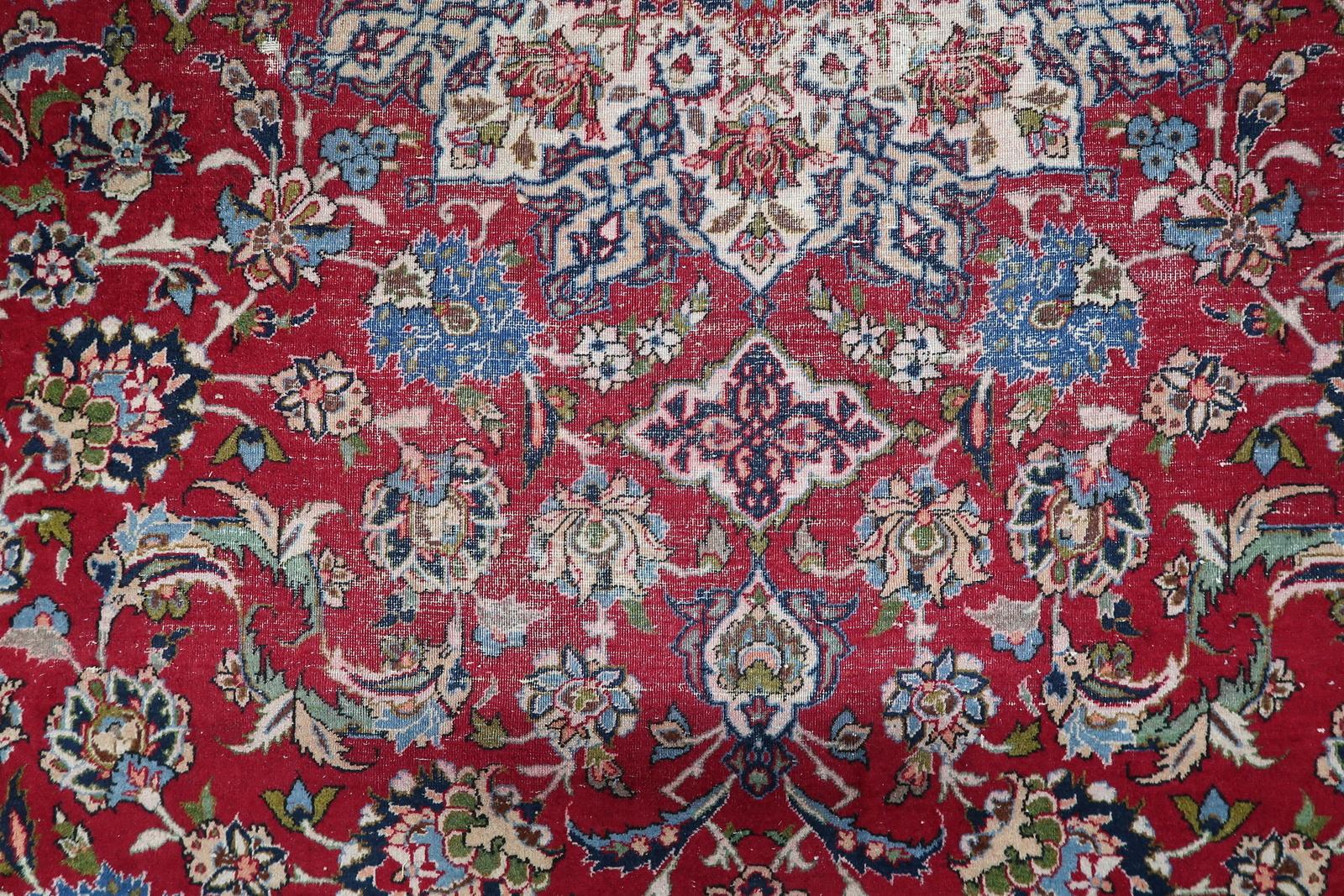 Début du 20ème siècle Antique Persian Tabriz Rug, 1900s, Hand-Knotted Wool, 10.1' x 13.3' - 1C1209 en vente