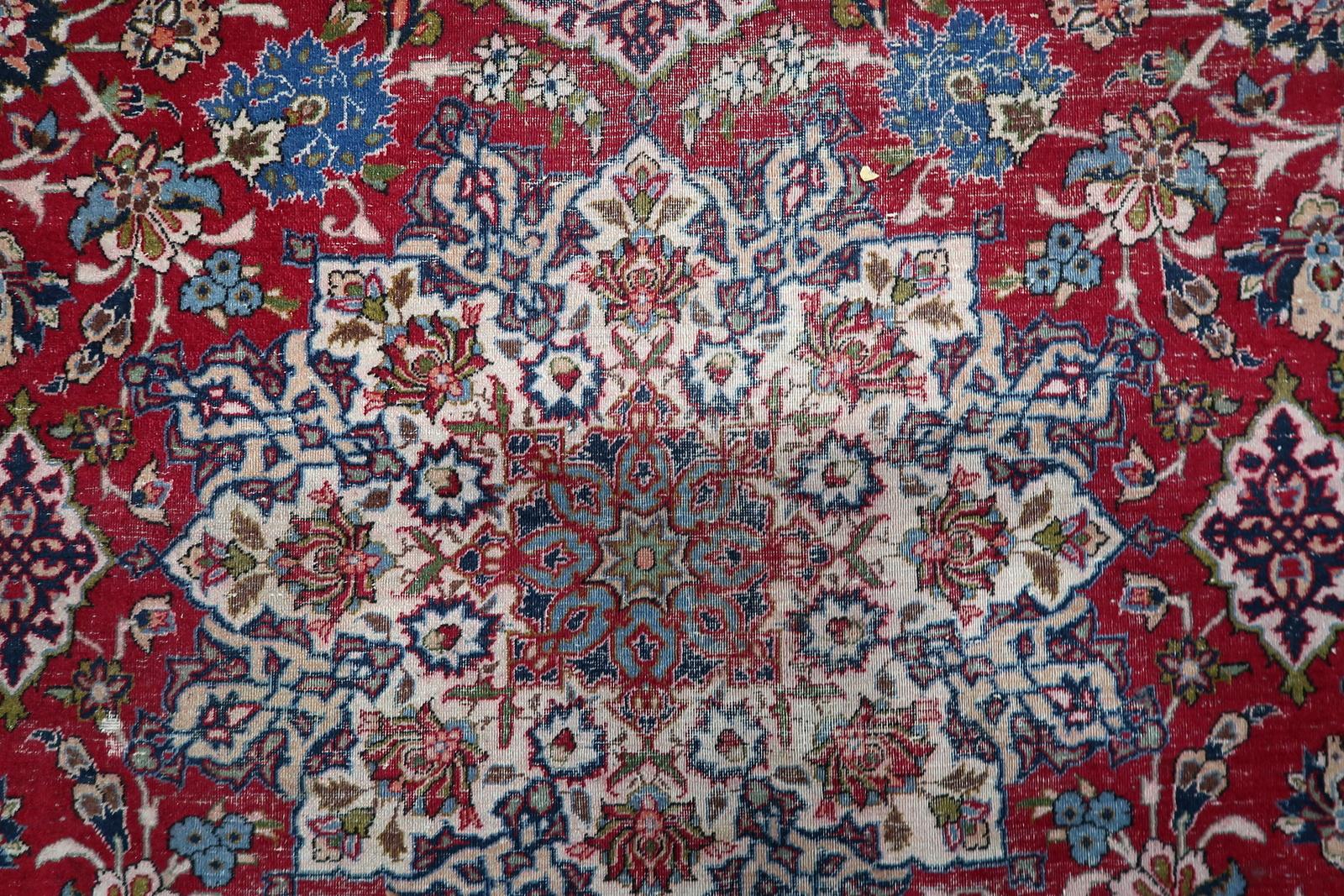 Laine Antique Persian Tabriz Rug, 1900s, Hand-Knotted Wool, 10.1' x 13.3' - 1C1209 en vente