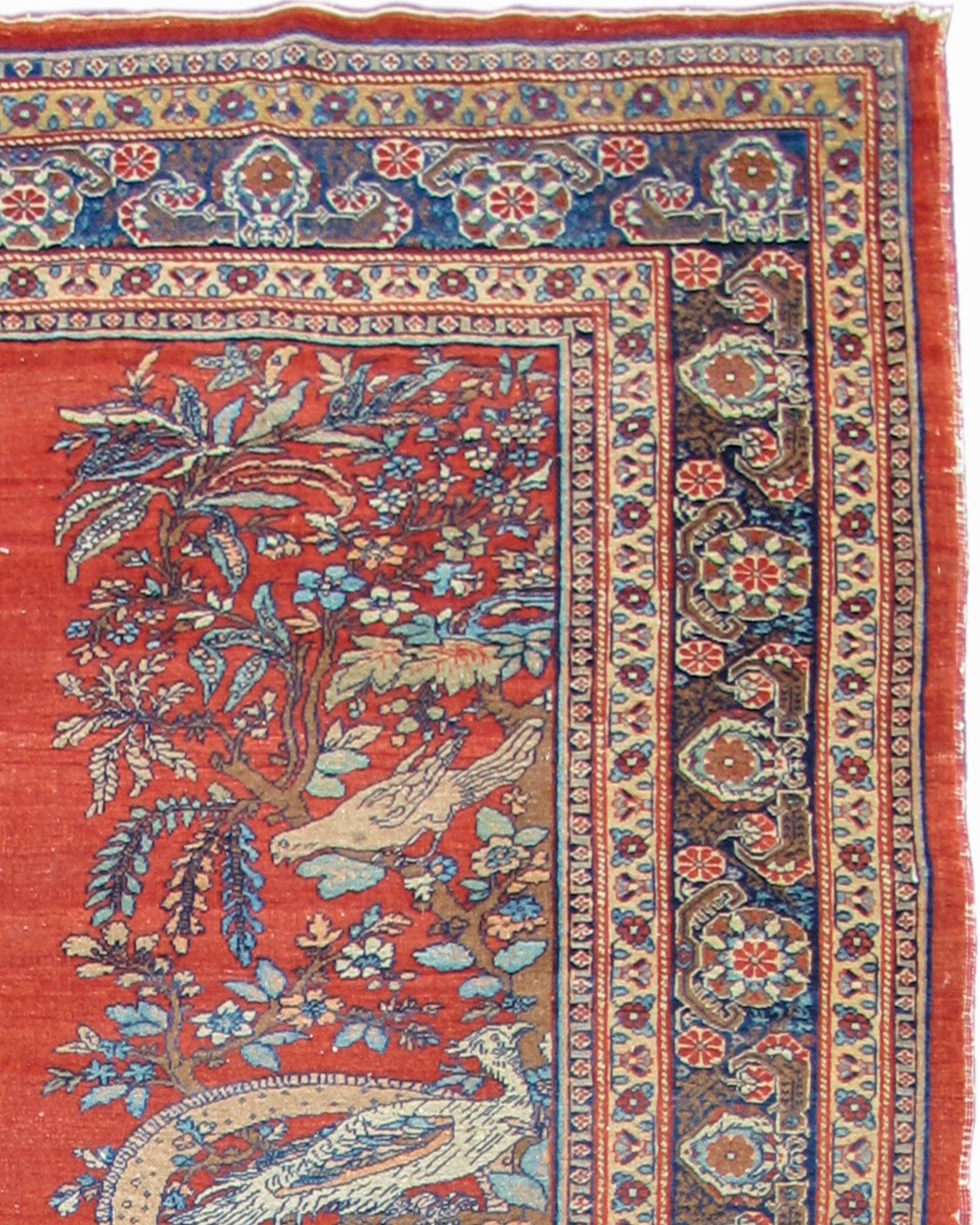 Ancien tapis persan pictural de Tabriz, 19e siècle

Cette peinture de Tabriz datant du XIXe siècle représente des hommes chevauchant des chameaux, un couple de dragons, des singes et des poulets, entre autres animaux. 

Informations supplémentaires
