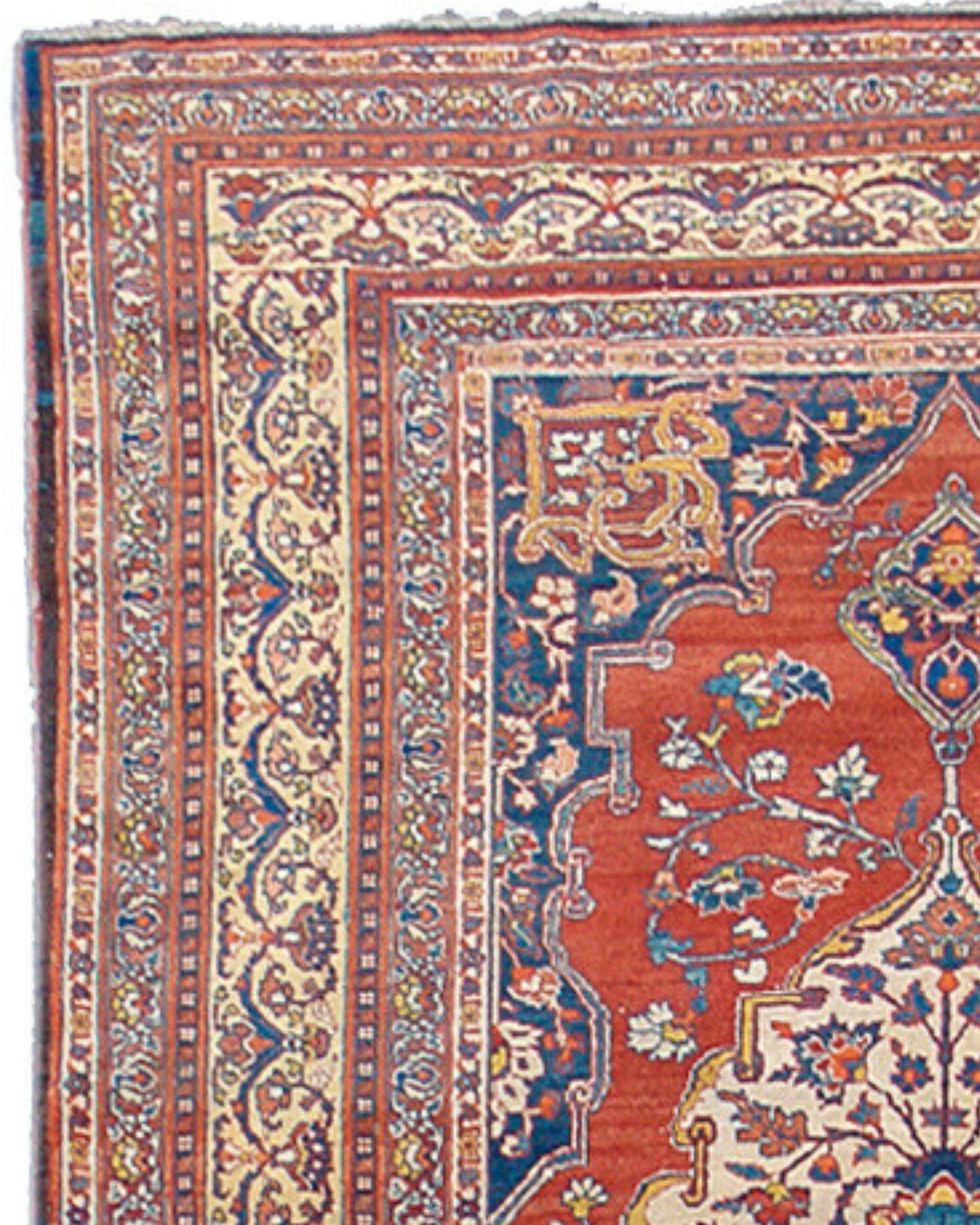 Hand-Woven Antique Persian Tabriz Rug, 19th Century For Sale