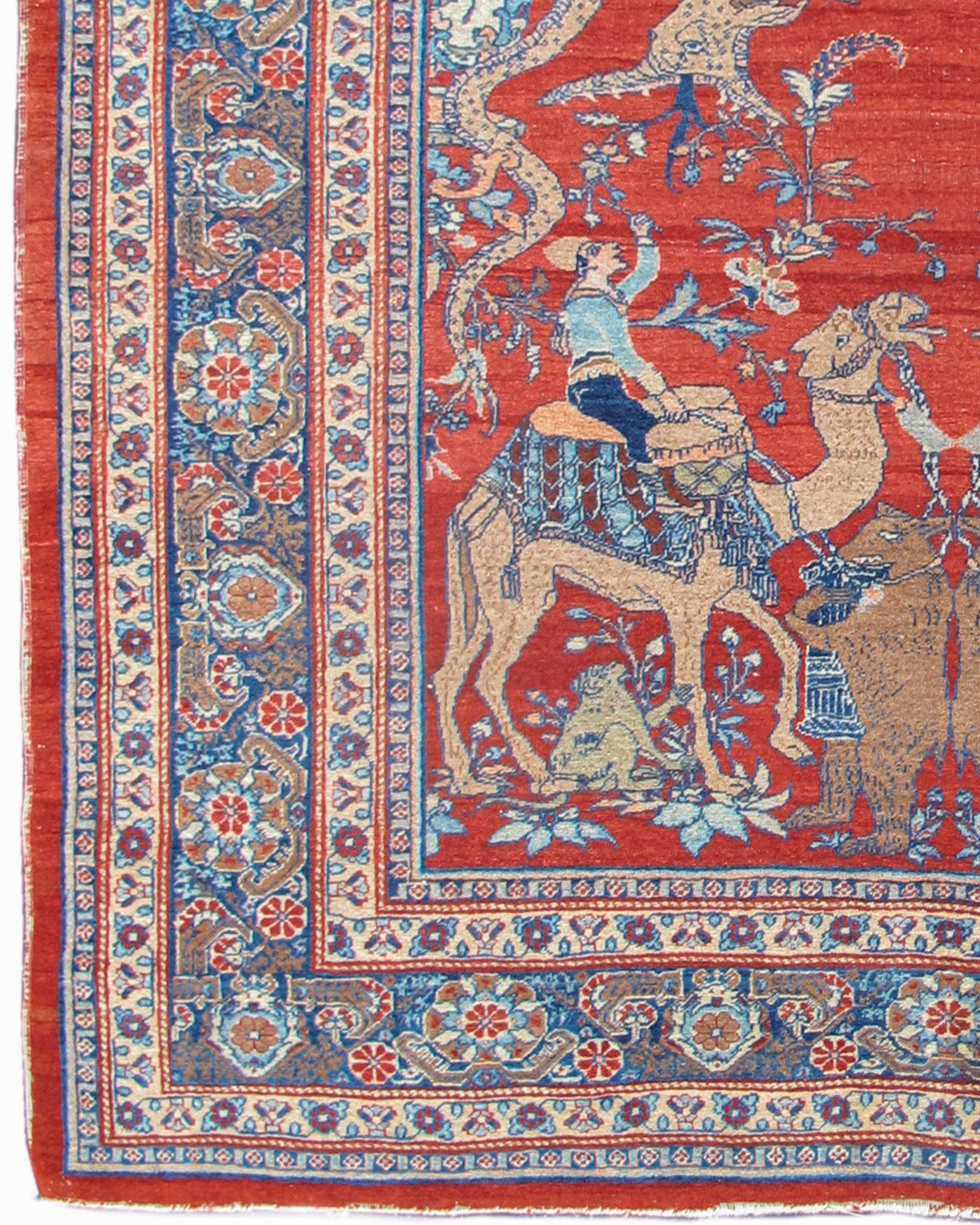 Tissé à la main Tapis persan antique de Tabriz, 19e siècle en vente