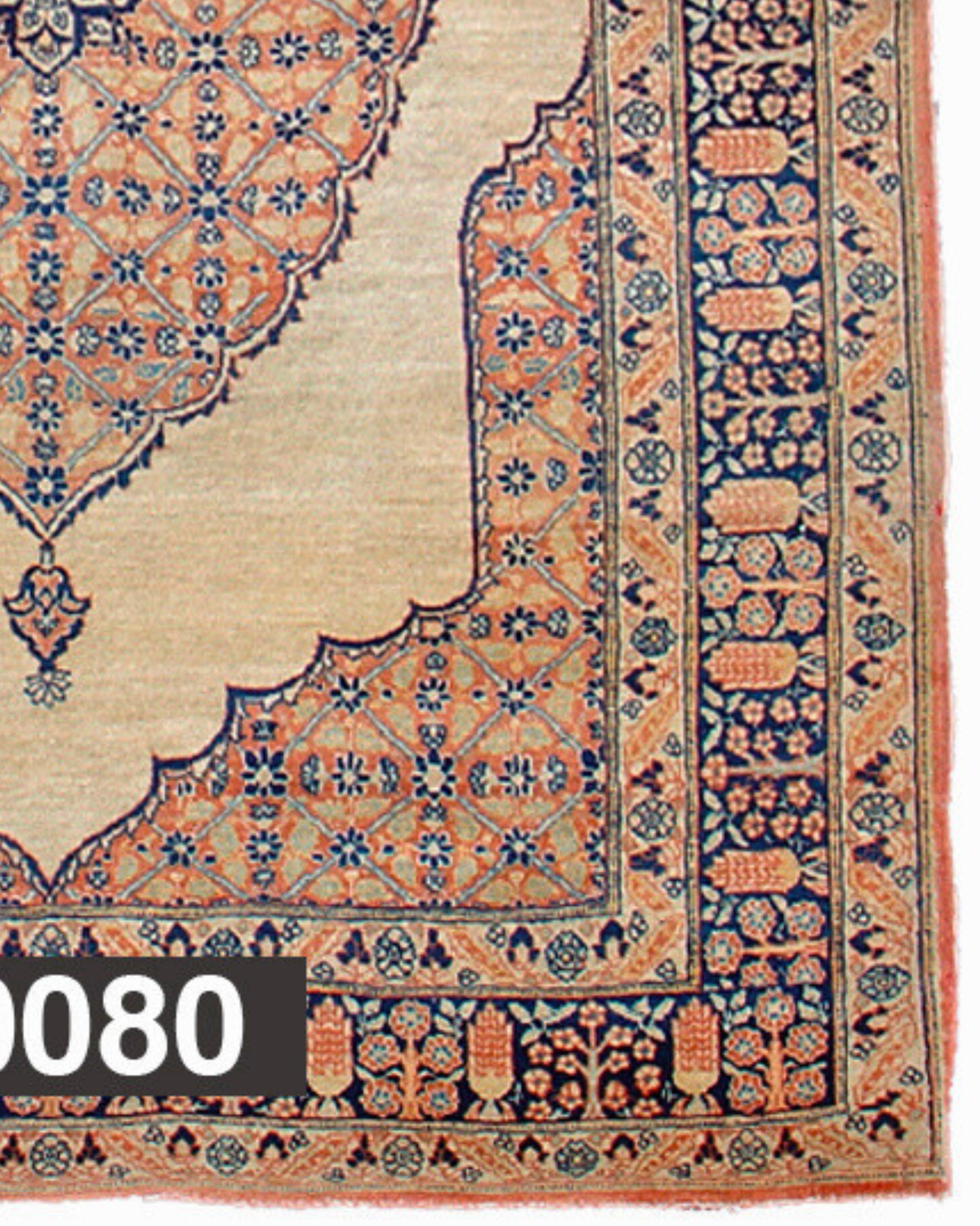 Antico tappeto persiano Tabriz, XIX secolo In condizioni buone in vendita a San Francisco, CA