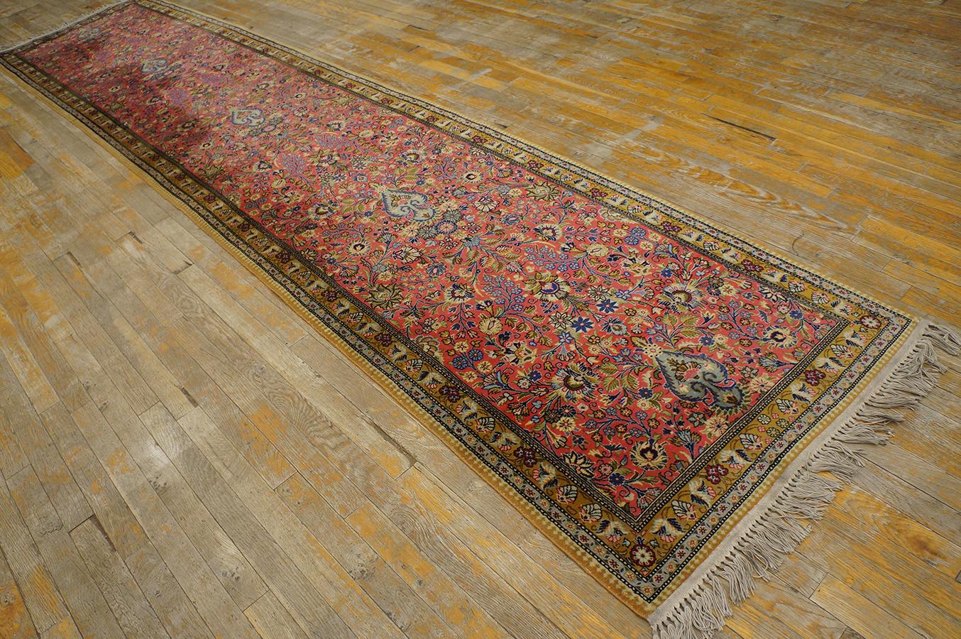 Antique Persian Tabriz rug, size: 2' 10'' x 13' 3''.