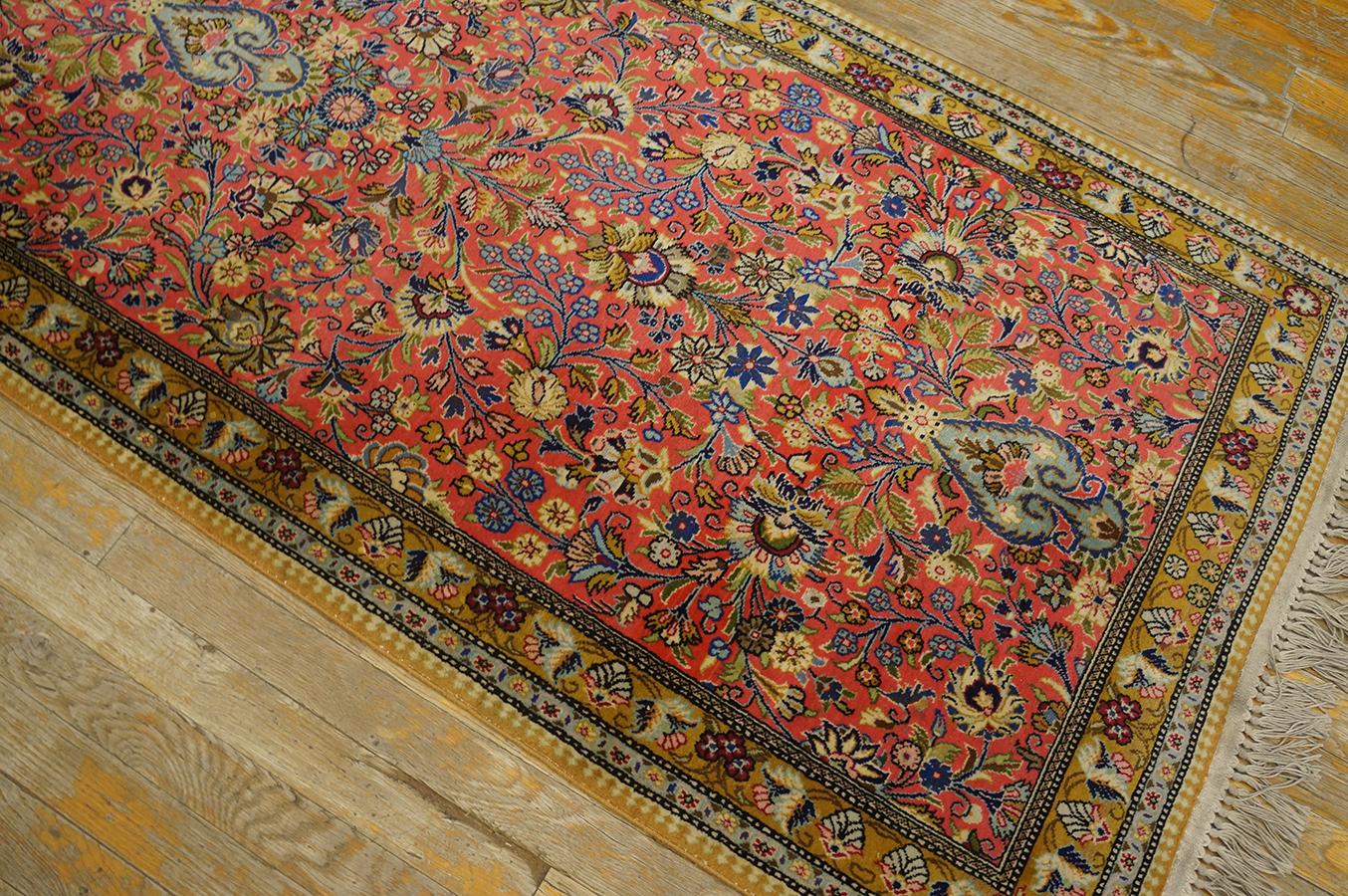Wool Antique Persian Tabriz Rug 2' 10'' x 13' 3'' For Sale