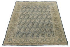 Antique Persian Tabriz Rug –  20th Century Blue & Cream Paisley Boteh Design