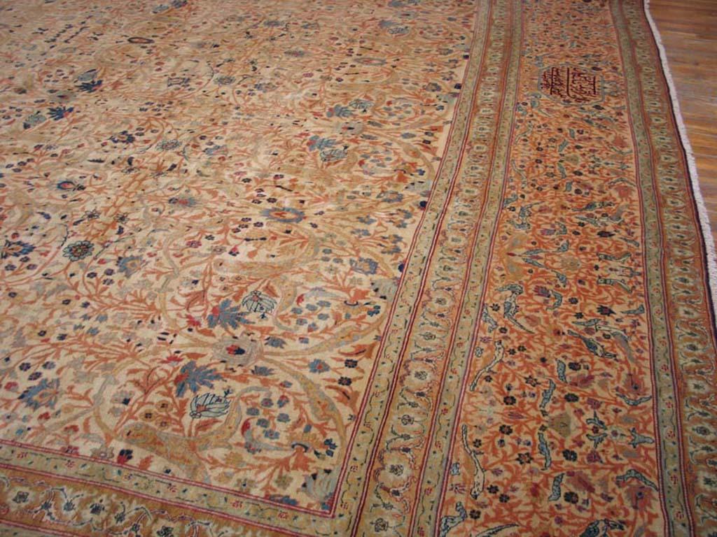 Late 19th Century Antique Persian Tabriz Rug For Sale