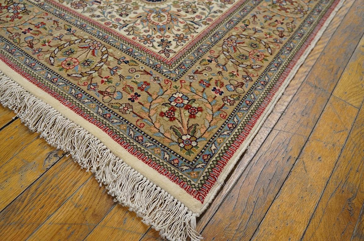 Hand-Knotted Antique Persian Tabriz Rug 3' 10