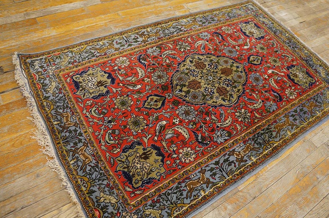 Antique Persian Tabriz rug, size: 3'4