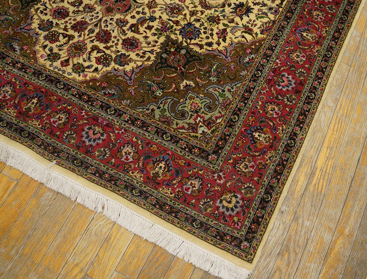 Hand-Knotted Antique Persian Tabriz Rug 4' 10'' x 6' 0'' For Sale