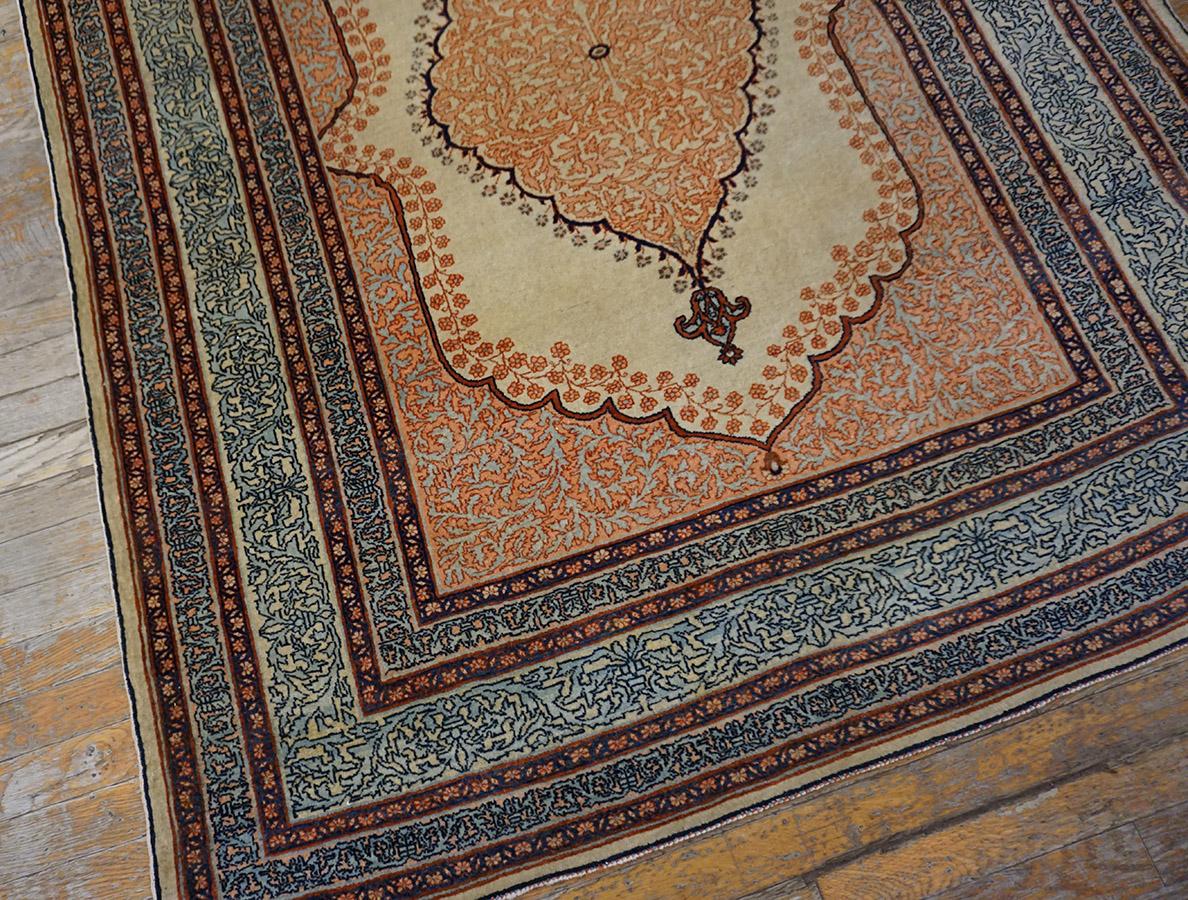 19th Century Persian Haji Jalili Tabriz Carpet ( 4'8