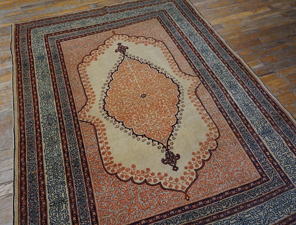 19th Century Persian Haji Jalili Tabriz Carpet ( 4'8